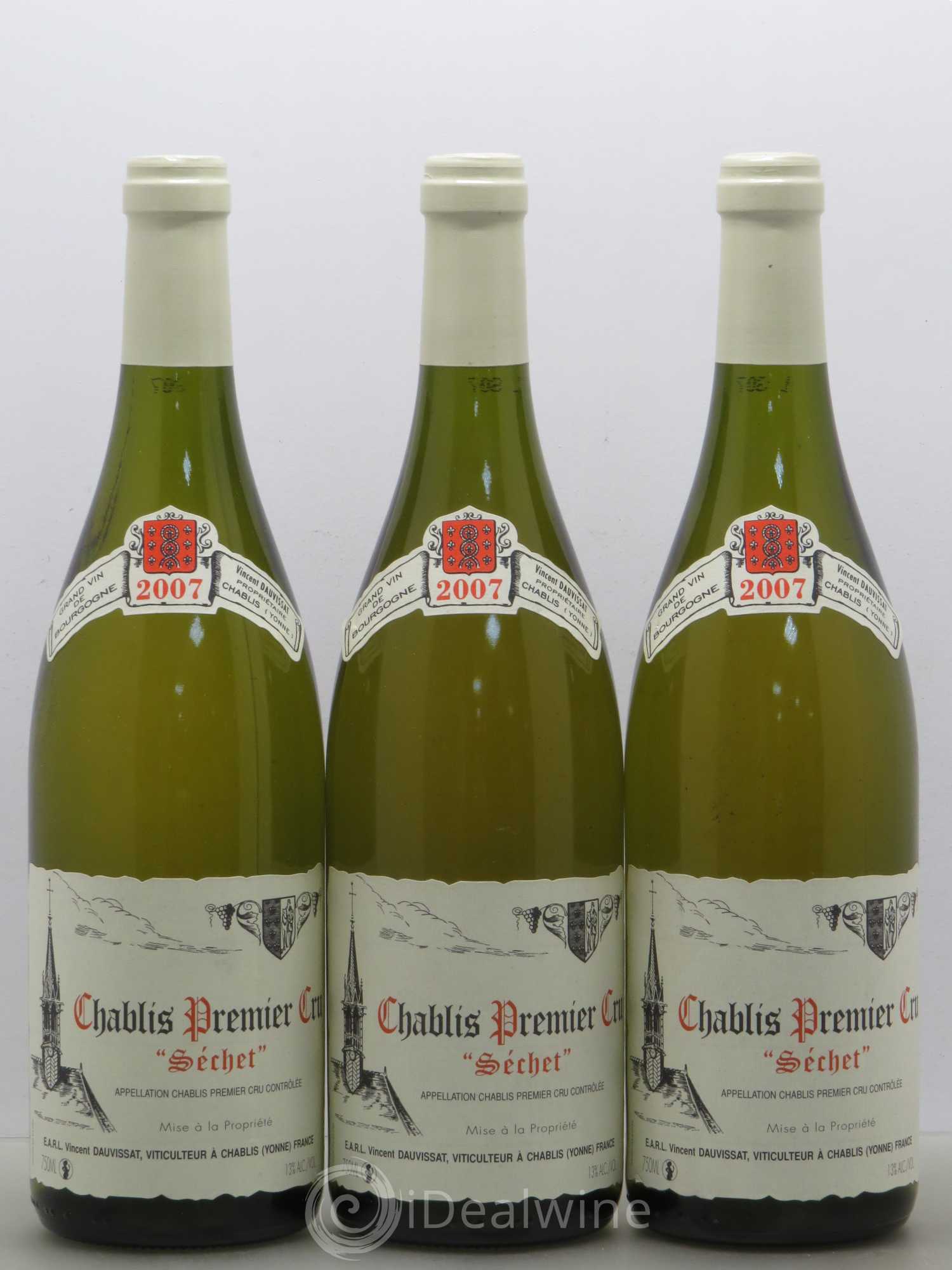Chablis 1er Cru Séchet Vincent Dauvissat (Domaine) 2007 - Lot de 6 bouteilles - 1