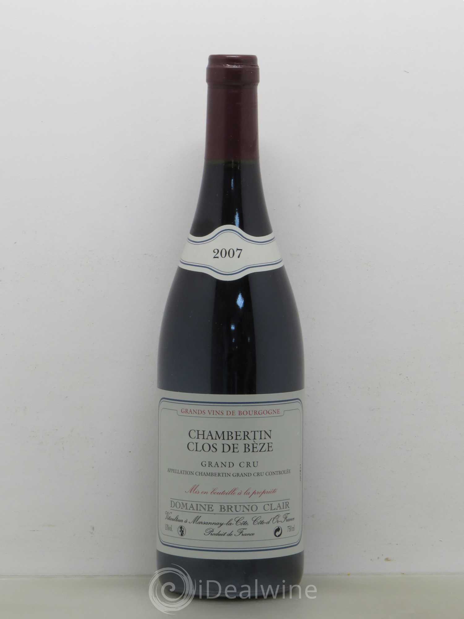 Chambertin Clos de Bèze Grand Cru Bruno Clair (Domaine) 2007 - Lot de 1 bouteille - 0