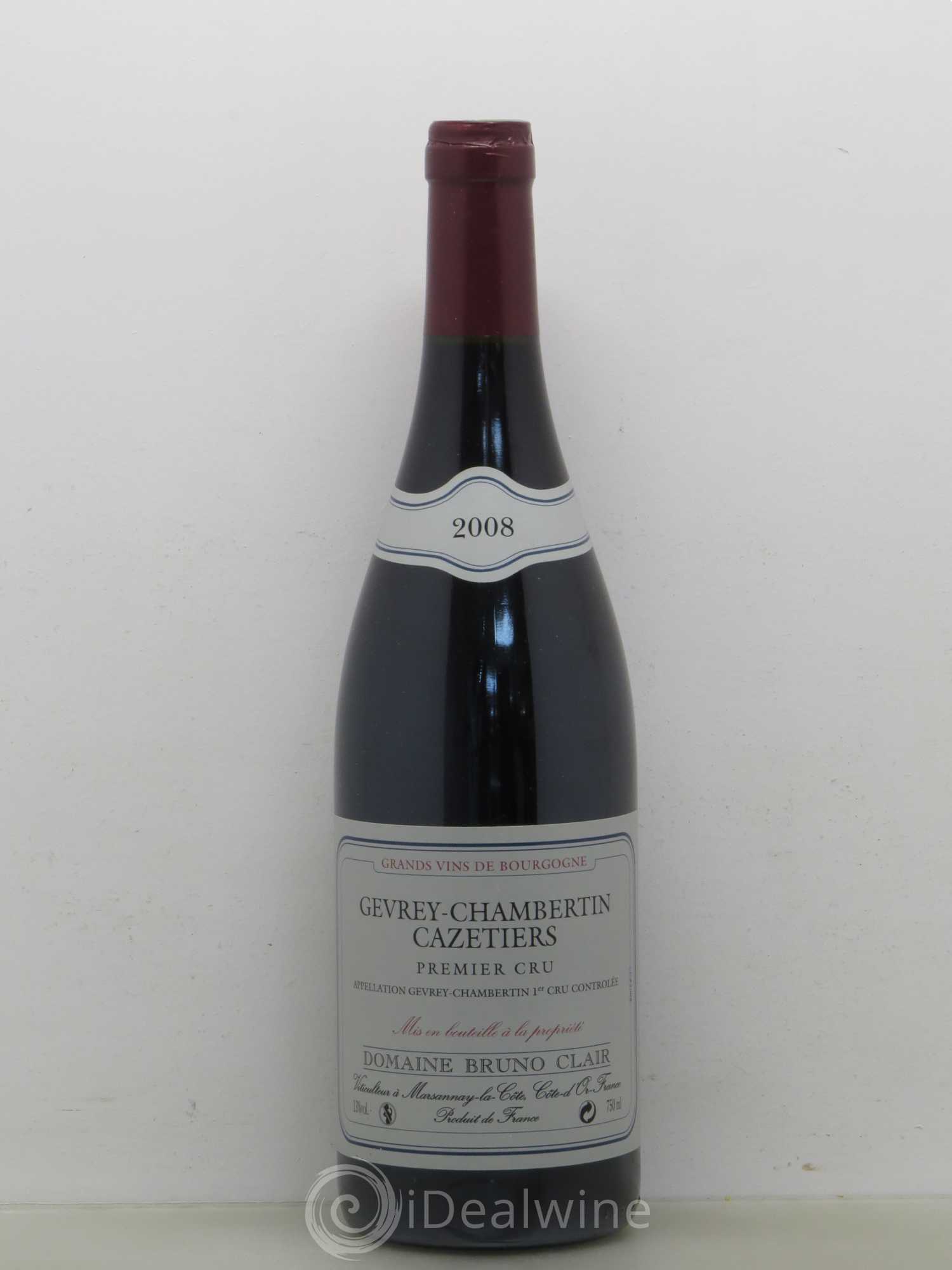 Gevrey-Chambertin 1er Cru Les Cazetiers Bruno Clair (Domaine) 2008 - Lot de 1 bouteille - 0