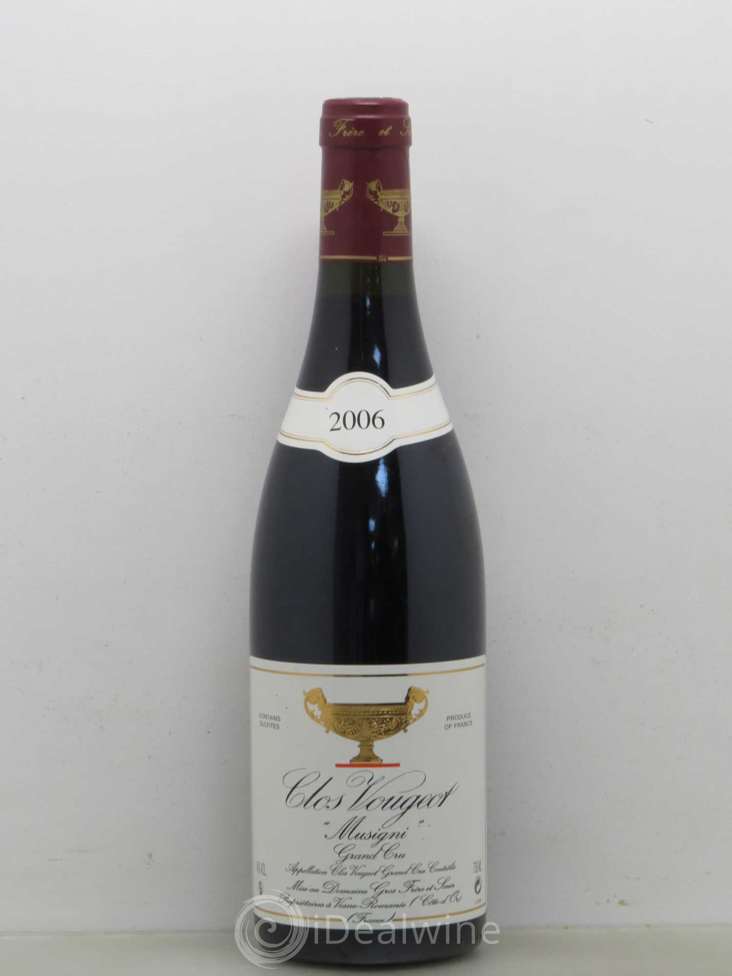 Clos de Vougeot Grand Cru Musigni Gros Frère & Soeur 2006 - Lot de 1 bouteille - 0
