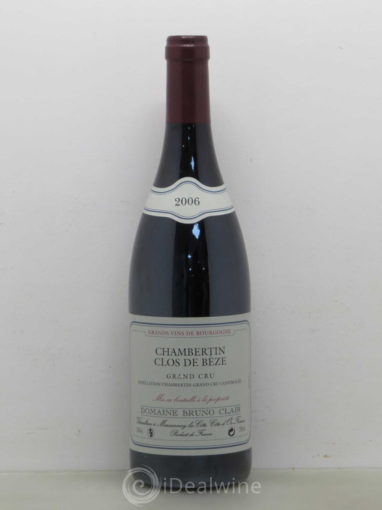 Chambertin Clos de Bèze Grand Cru Bruno Clair (Domaine) 2006 - Lot de 1 bouteille - 0