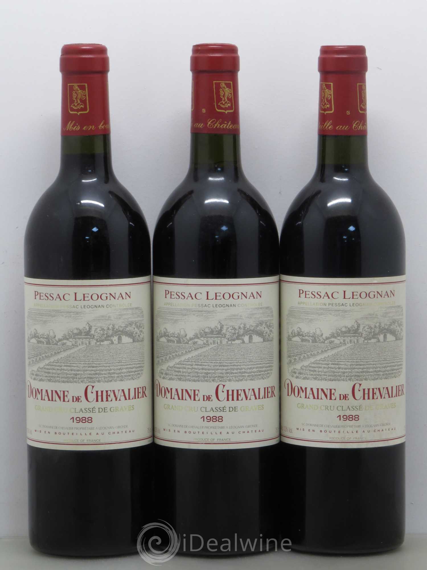 Domaine de Chevalier Cru Classé de Graves 1988 - Lot de 3 bouteilles - 0