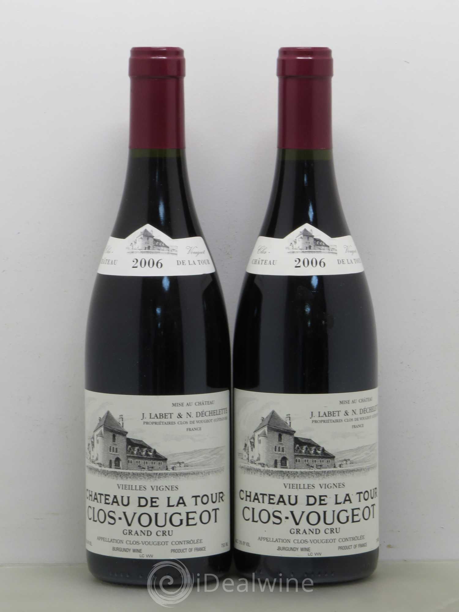 Clos de Vougeot Grand Cru Vieilles Vignes Château de La Tour 2006 - Lot de 2 bouteilles - 0