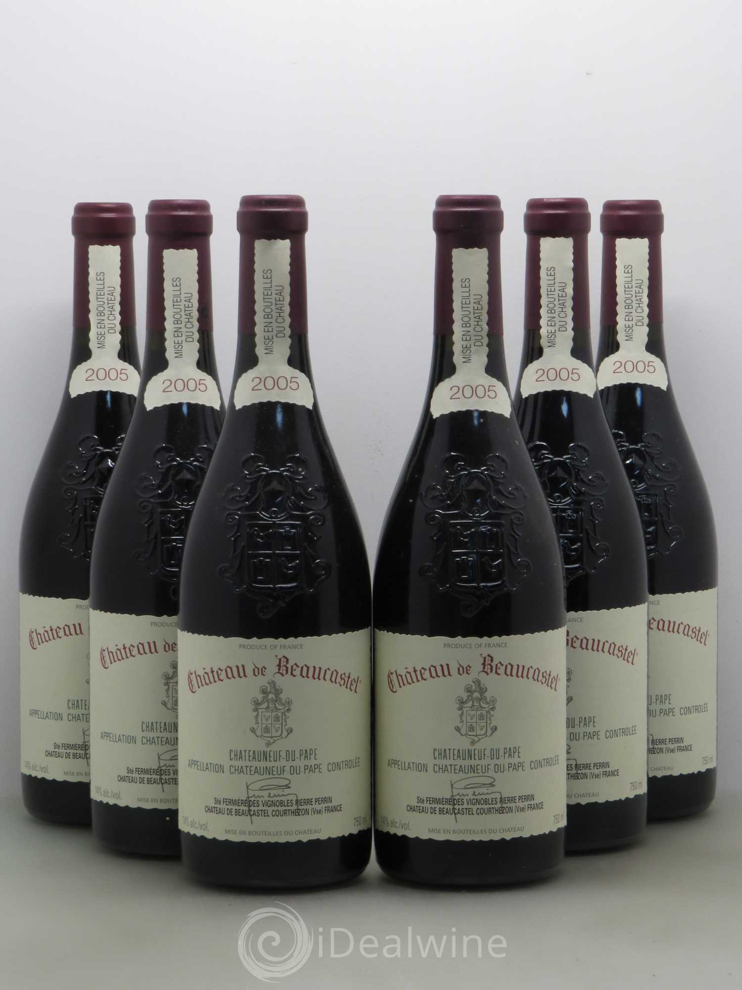 Châteauneuf-du-Pape Château de Beaucastel Famille Perrin 2005 - Lot de 6 bouteilles - 0