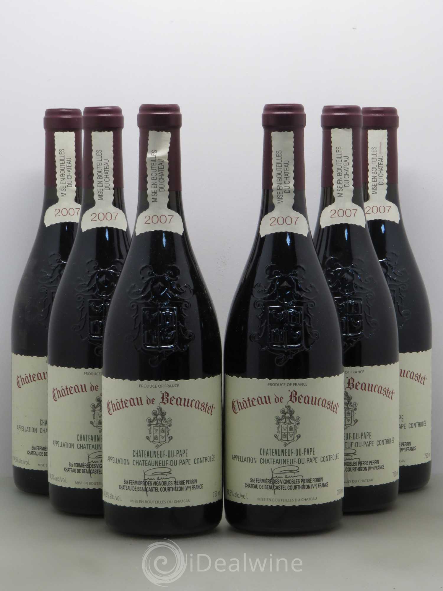 Châteauneuf-du-Pape Château de Beaucastel Famille Perrin 2007 - Lot de 6 bouteilles - 0
