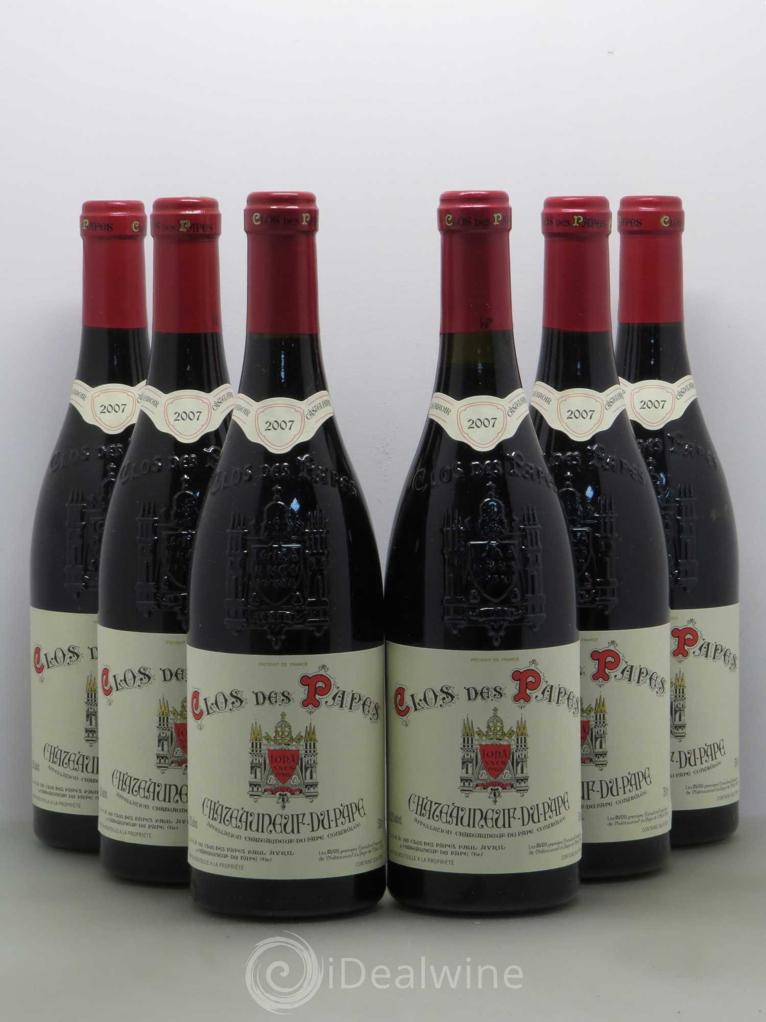 Châteauneuf-du-Pape Clos des Papes - Paul Avril 2007 - Lot de 6 bouteilles - 0