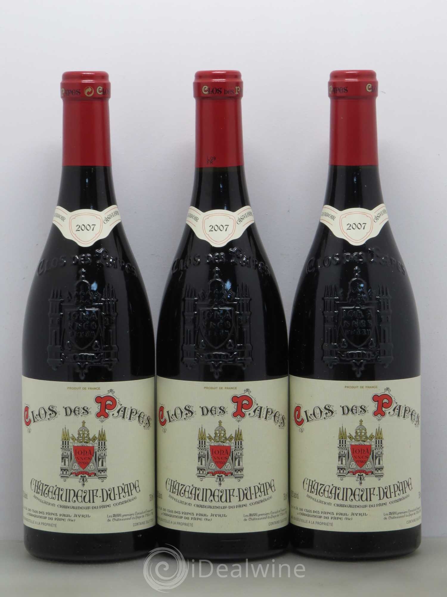 Châteauneuf-du-Pape Clos des Papes - Paul Avril 2007 - Lot de 6 bouteilles - 1