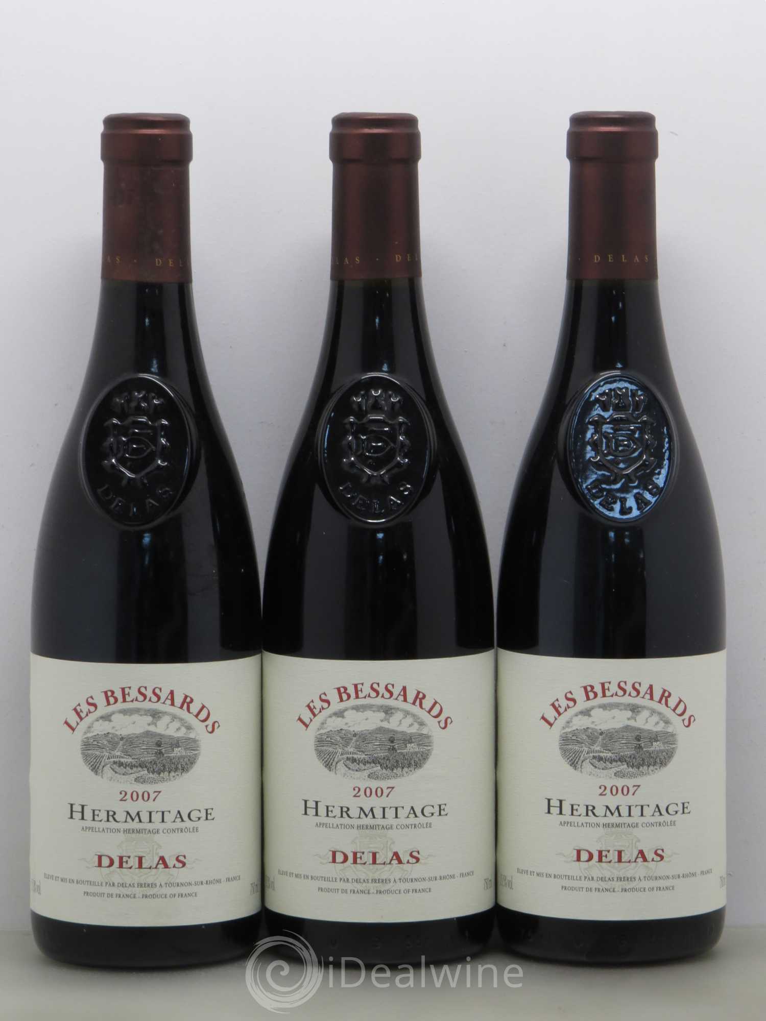 Hermitage Les Bessards Delas Frères 2007 - Lot de 3 bouteilles - 0
