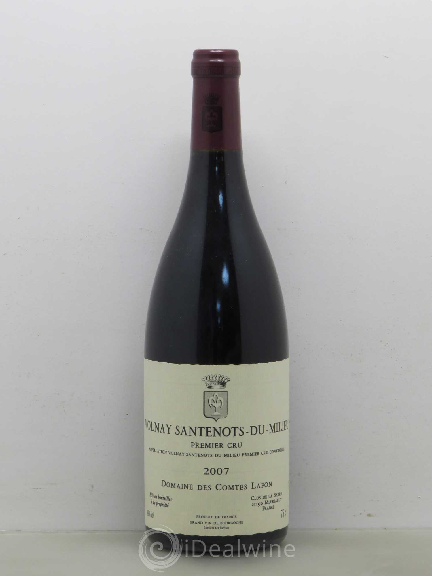 Volnay 1er Cru Santenots du Milieu Comtes Lafon (Domaine des) 2007 - Lot de 1 bouteille - 0