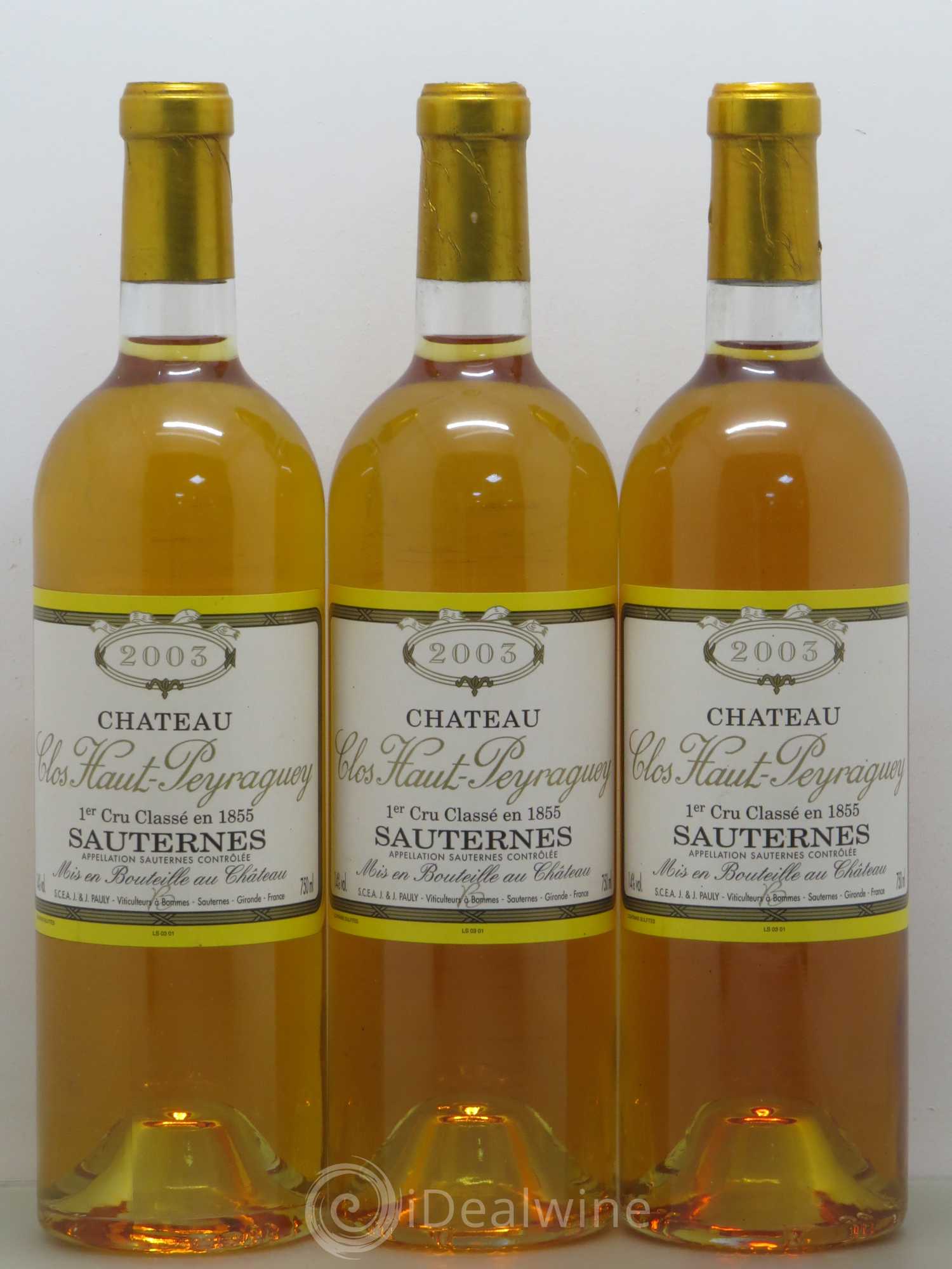 Clos Haut-Peyraguey 1er Grand Cru Classé 2003 - Lotto di 6 bottiglie - 1
