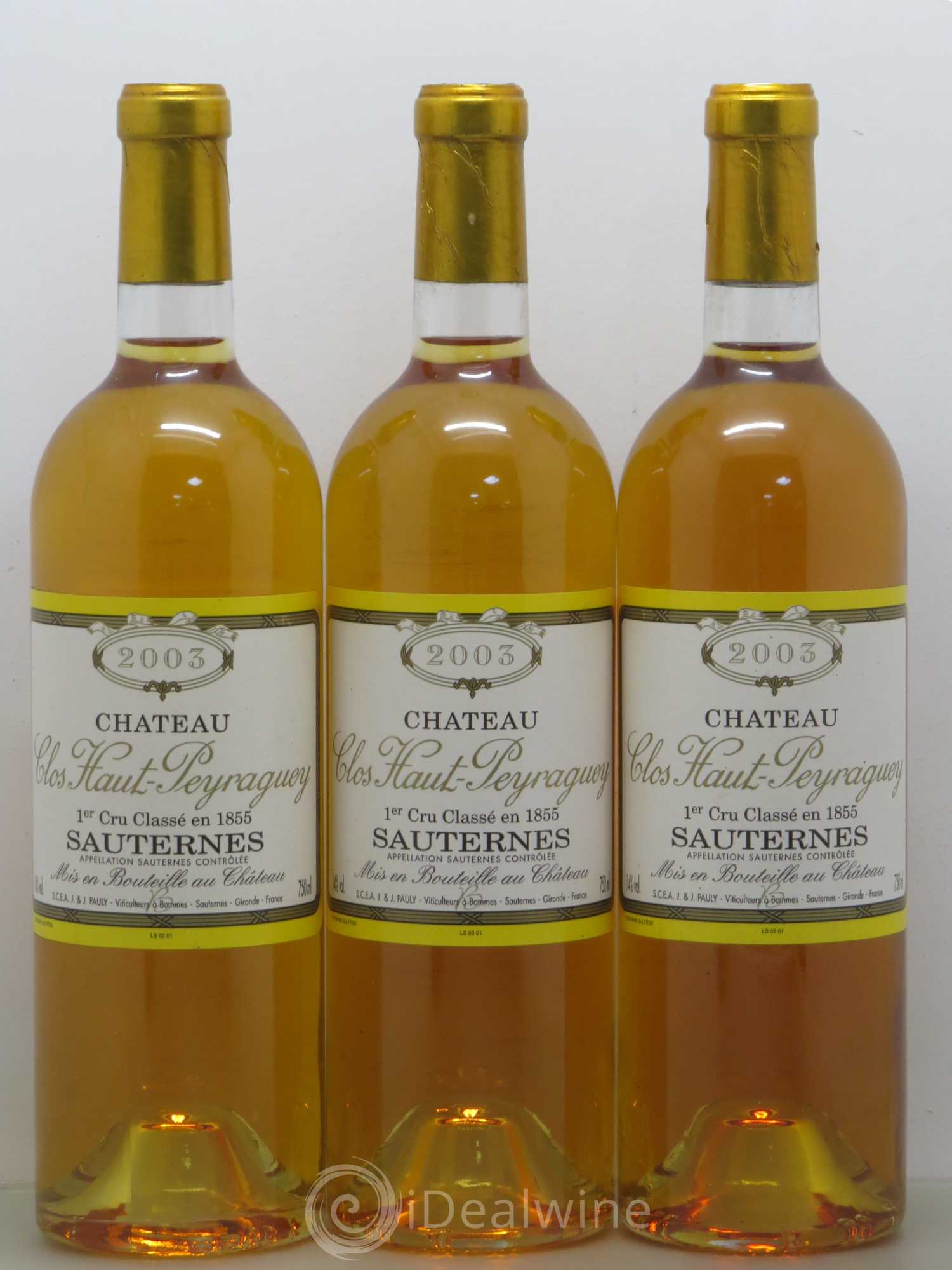 Clos Haut-Peyraguey 1er Grand Cru Classé 2003 - Lotto di 6 bottiglie - 2