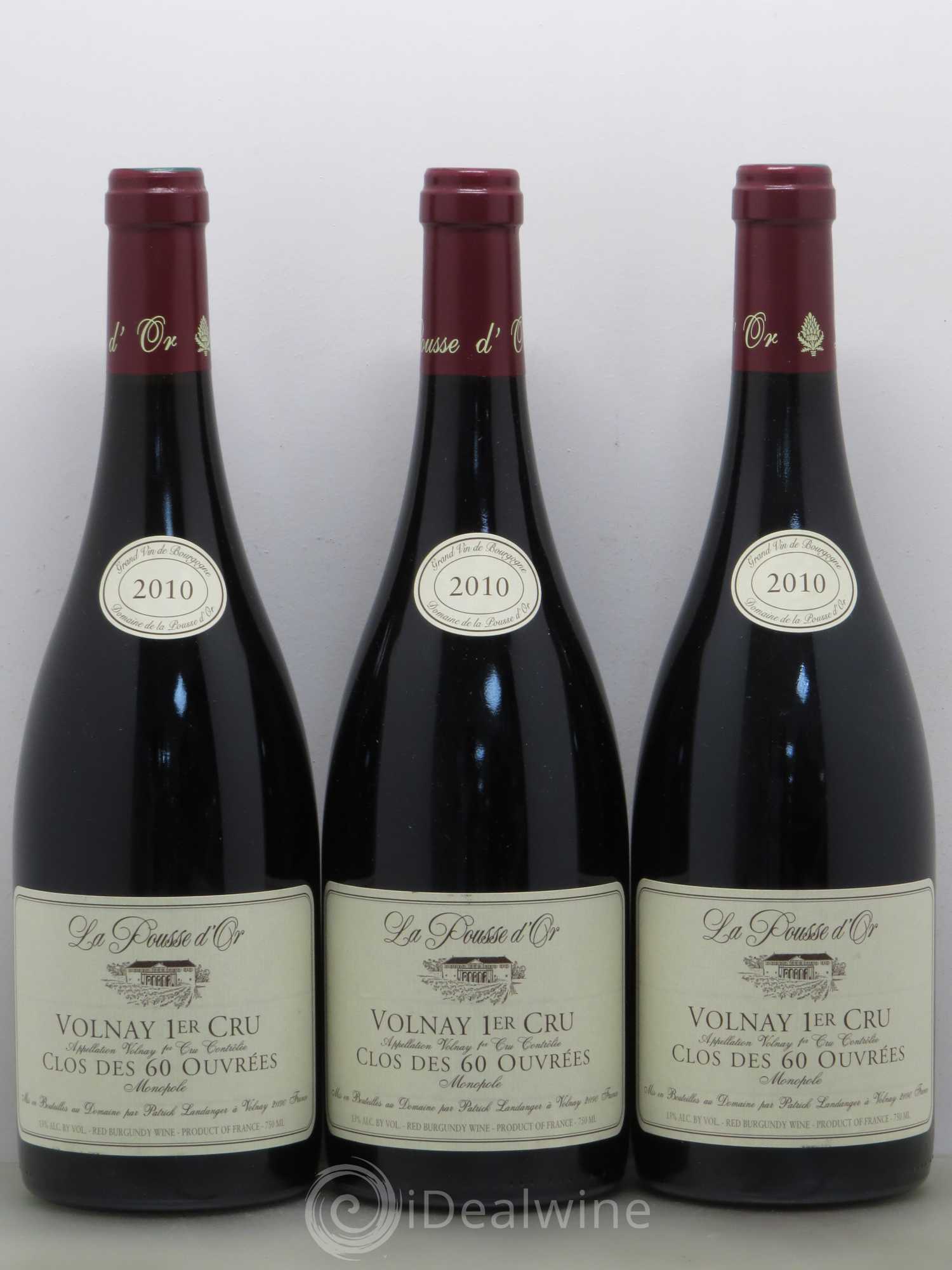 Volnay 1er Cru Clos des 60 ouvrées La Pousse d'Or (Domaine de) 2010 - Lot de 3 bouteilles - 0
