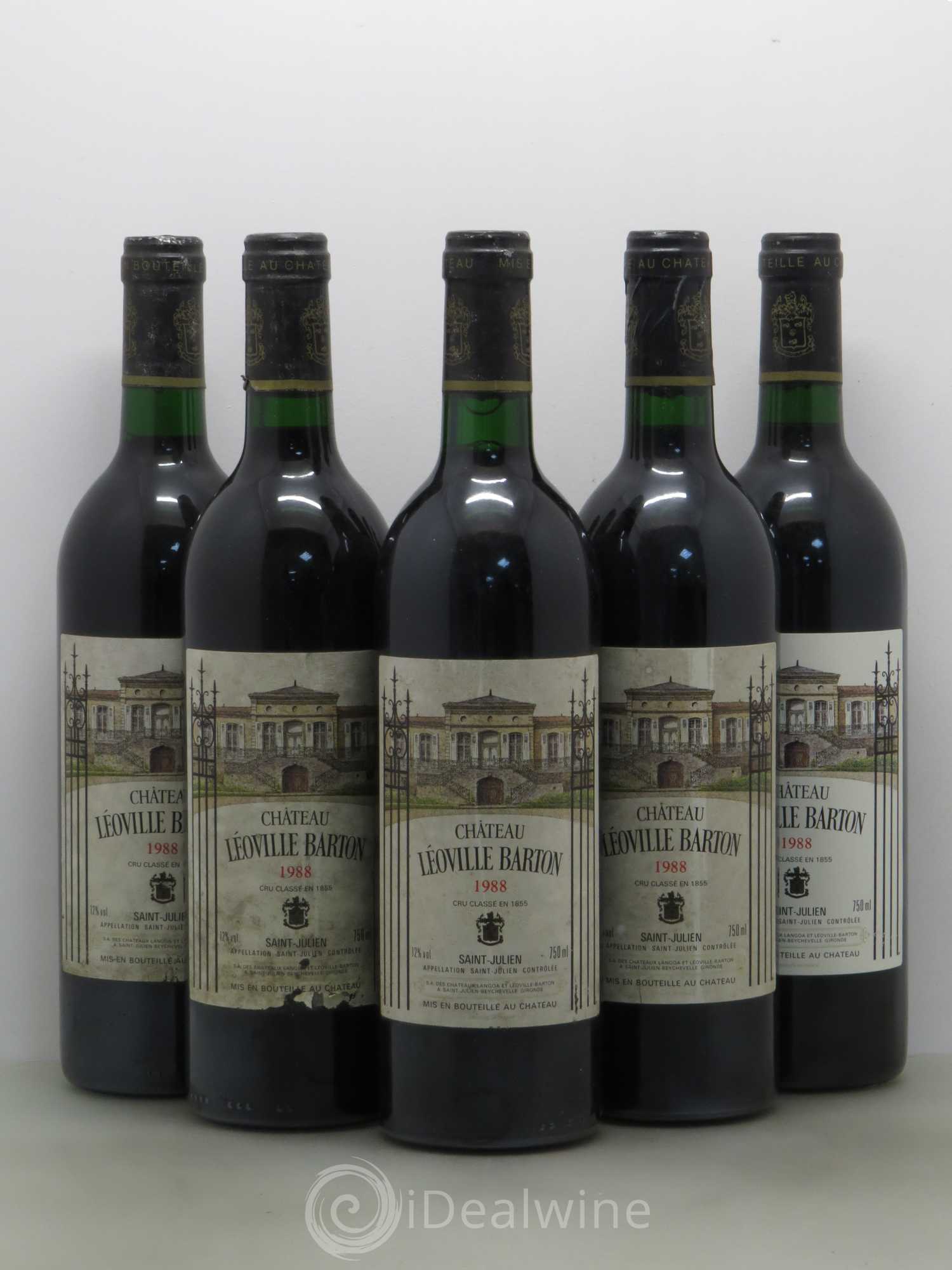 Château Léoville Barton 2ème Grand Cru Classé 1988 - Lot de 5 bouteilles - 0