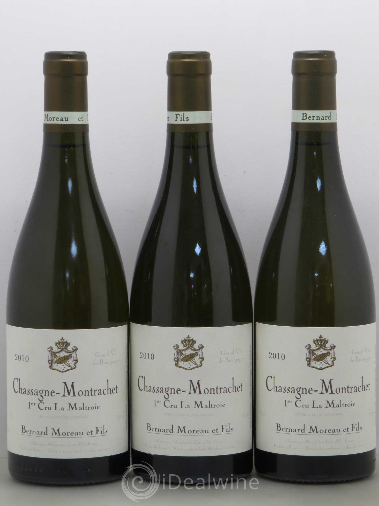 Chassagne-Montrachet 1er Cru La Maltroie Bernard Moreau 2010 - Posten von 5 Flaschen - 1
