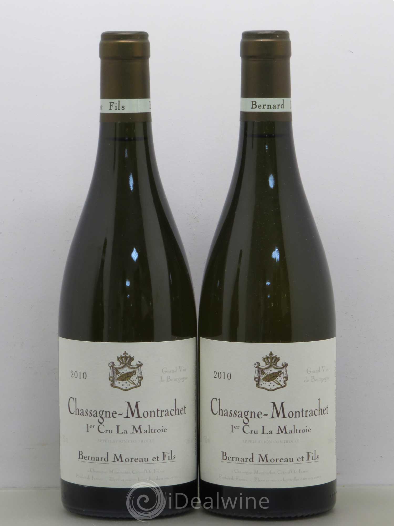 Chassagne-Montrachet 1er Cru La Maltroie Bernard Moreau 2010 - Posten von 5 Flaschen - 2
