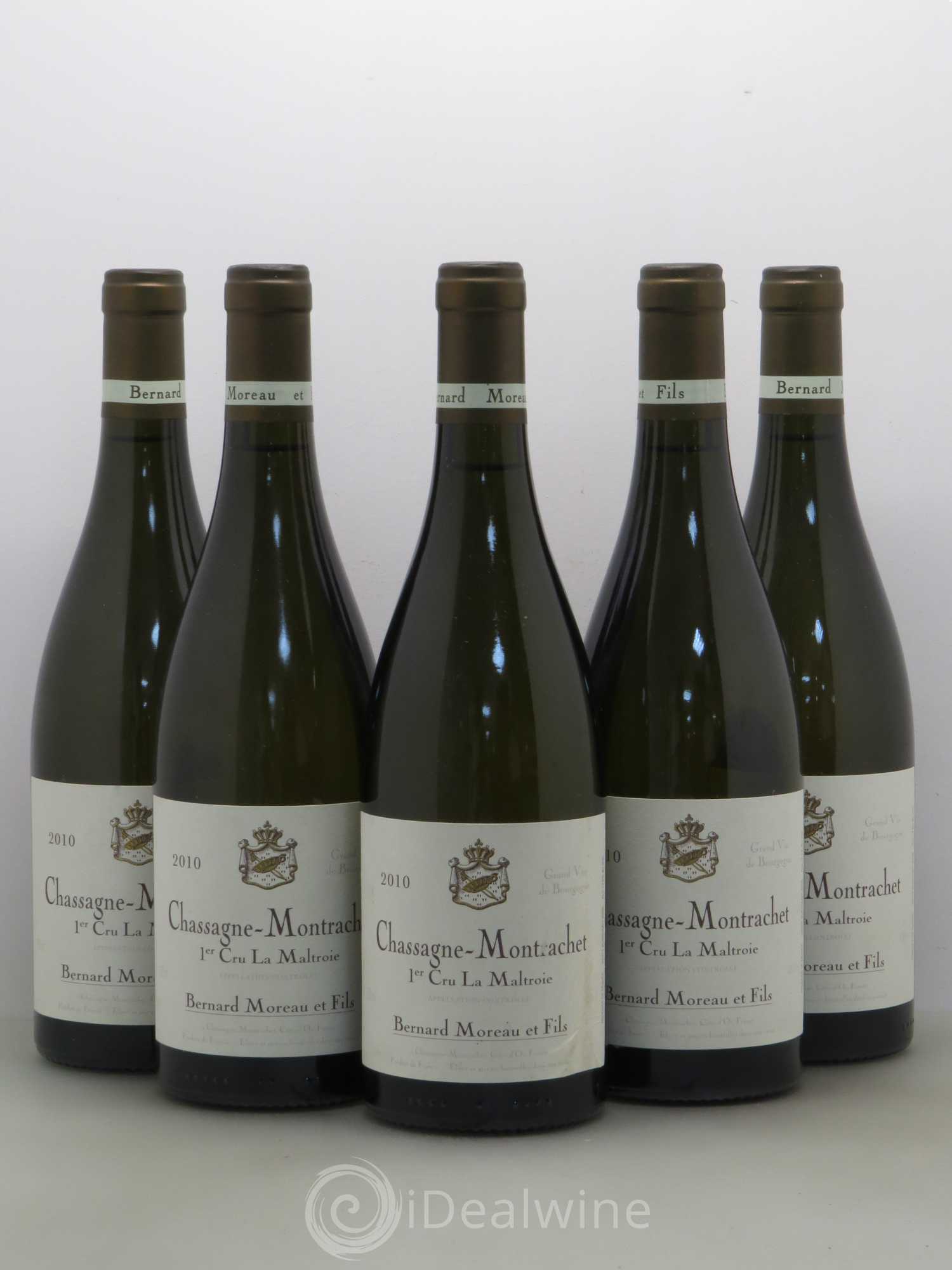 Chassagne-Montrachet 1er Cru La Maltroie Bernard Moreau 2010 - Posten von 5 Flaschen - 0