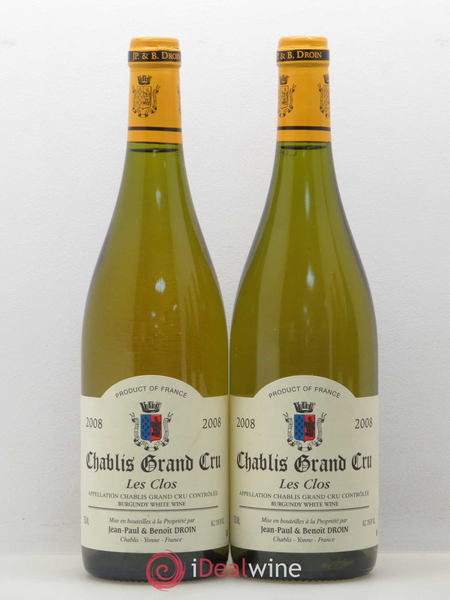 Chablis Grand Cru Les Clos Jean-Paul & Benoît Droin (Domaine) 2008 - Lot de 5 bouteilles - 2