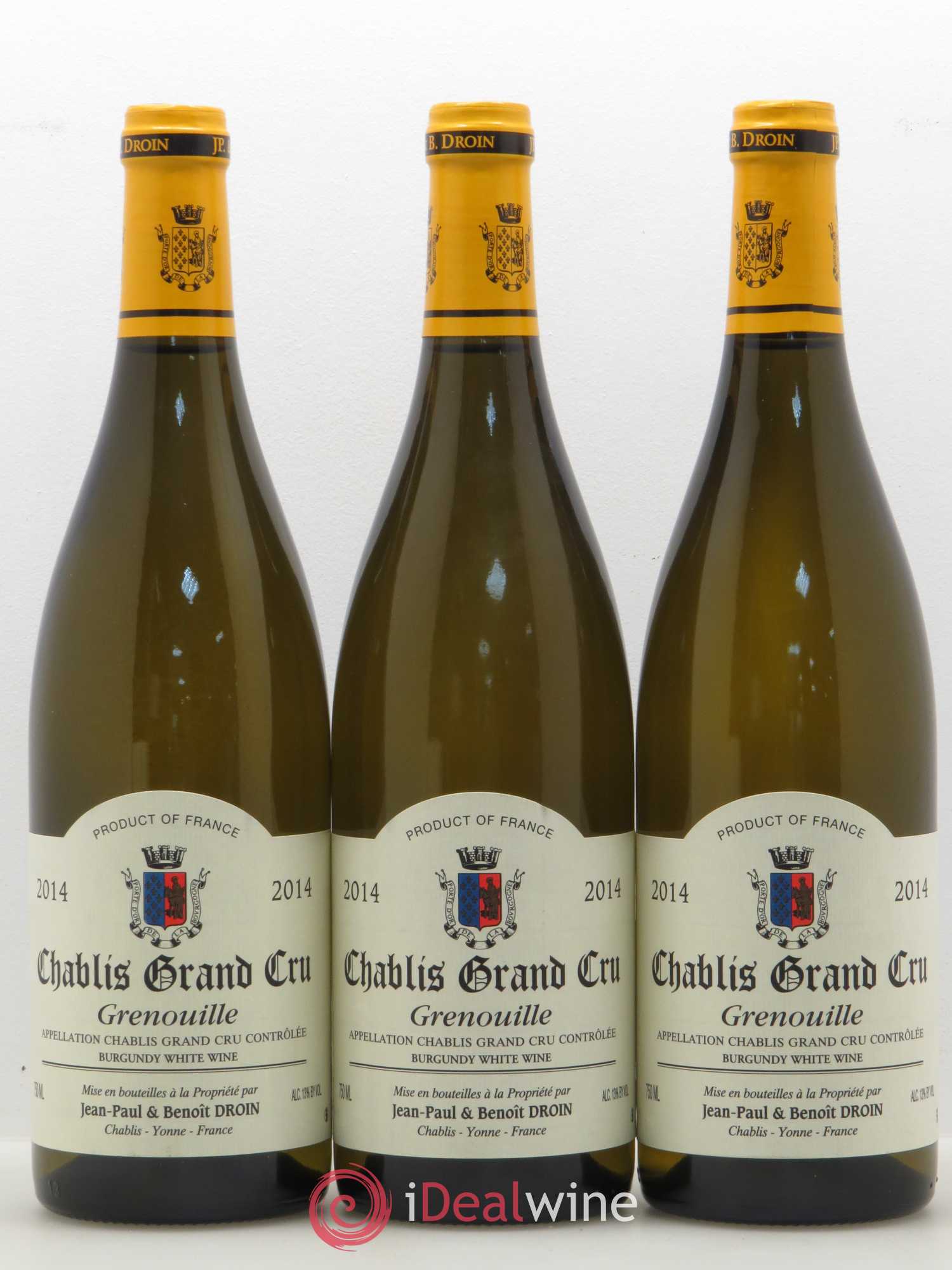 Chablis Grand Cru Grenouilles Jean-Paul & Benoît Droin (Domaine) 2014 - Lot de 3 bouteilles - 0
