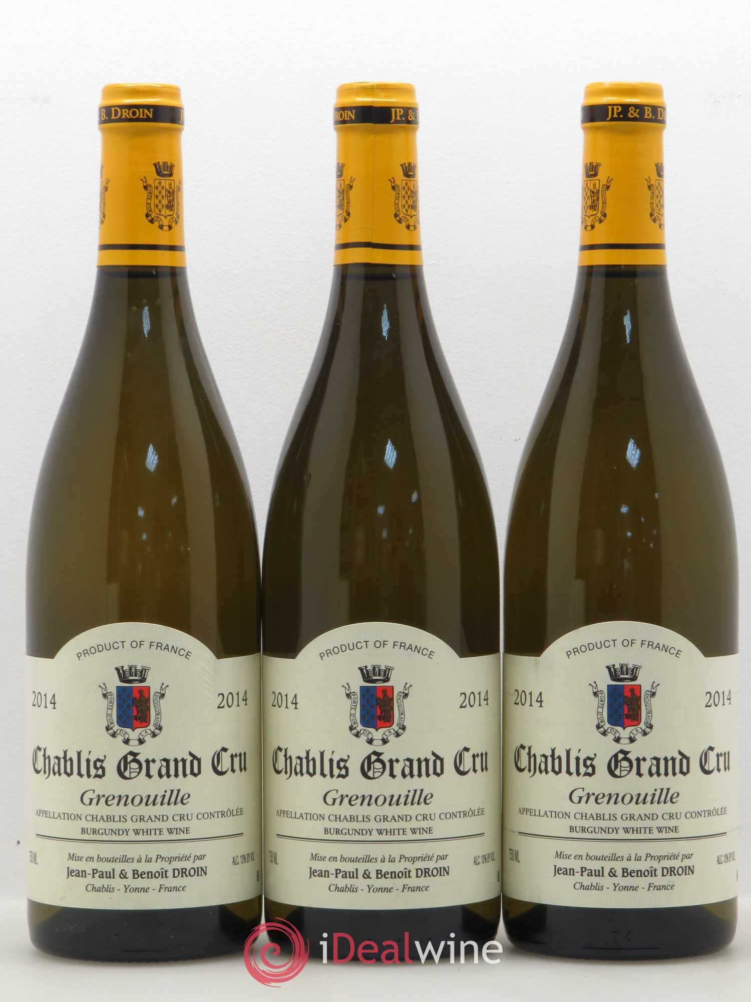 Chablis Grand Cru Grenouilles Jean-Paul & Benoît Droin (Domaine) 2014 - Lot de 3 bouteilles - 0