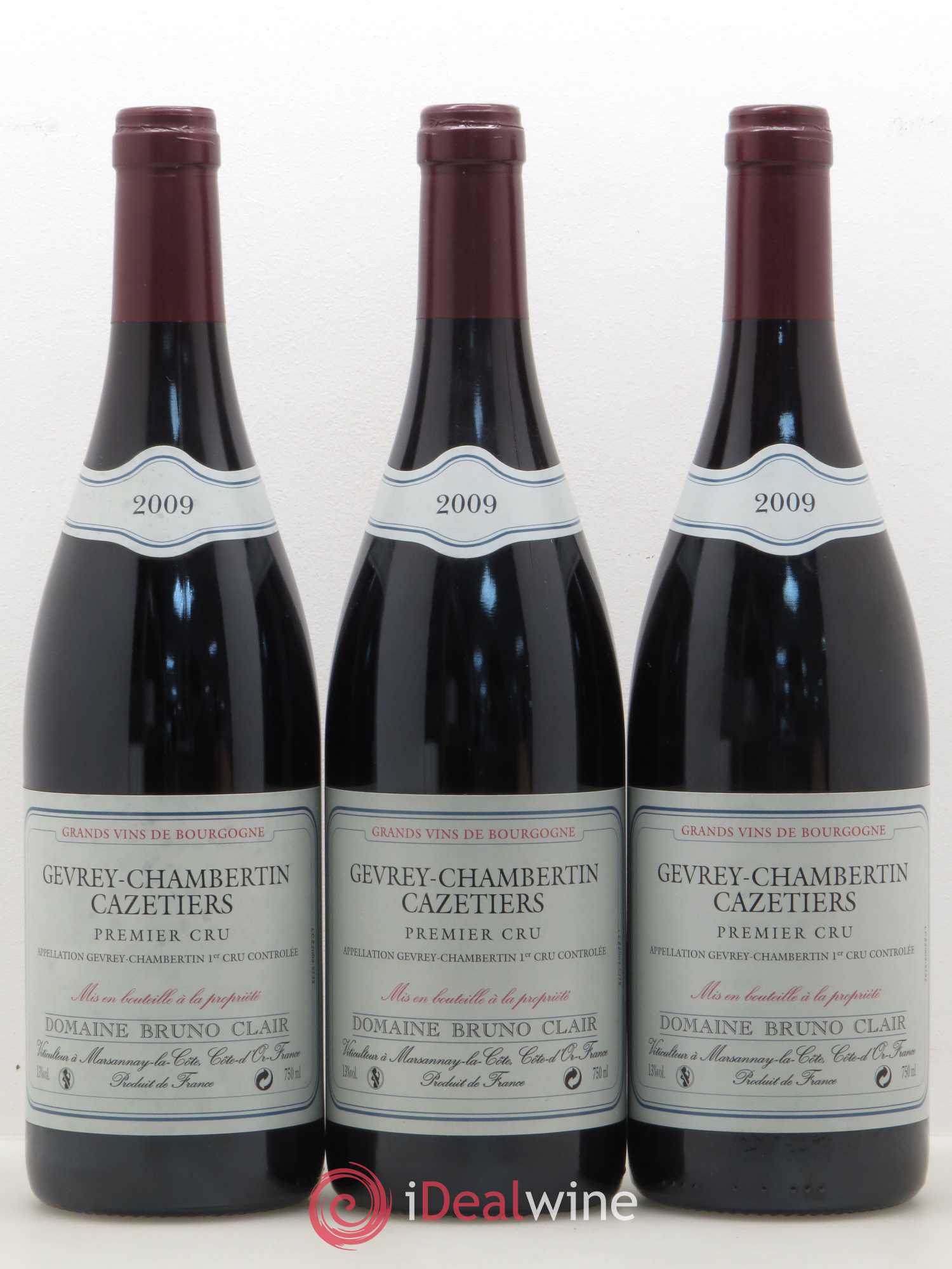 Gevrey-Chambertin 1er Cru Les Cazetiers Bruno Clair (Domaine) 2009 - Lot de 3 bouteilles - 0