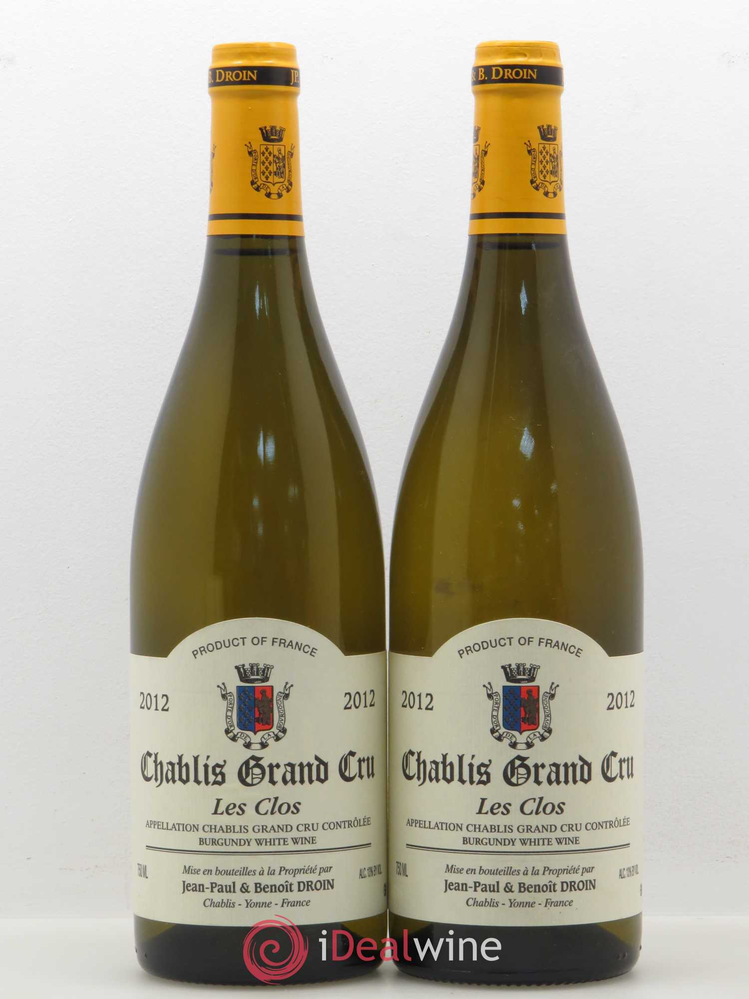 Chablis Grand Cru Les Clos Jean-Paul & Benoît Droin (Domaine) 2012 - Lot de 2 bouteilles - 0