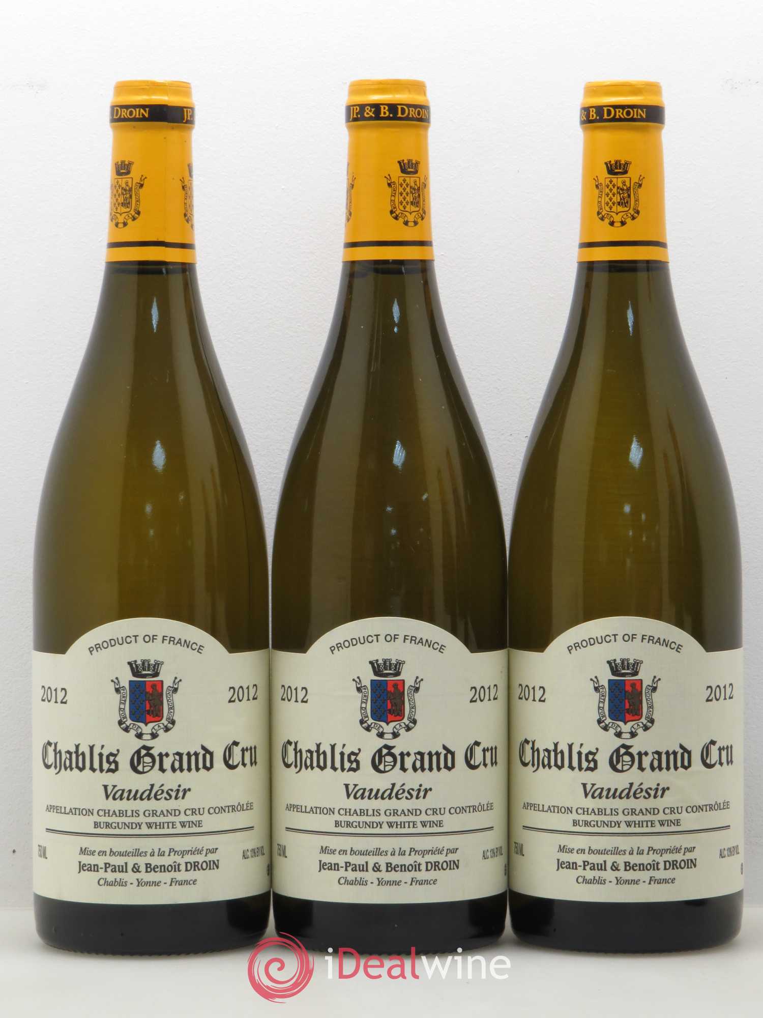 Chablis Grand Cru Vaudésir Jean-Paul & Benoît Droin (Domaine) 2012 - Lot de 5 bouteilles - 1