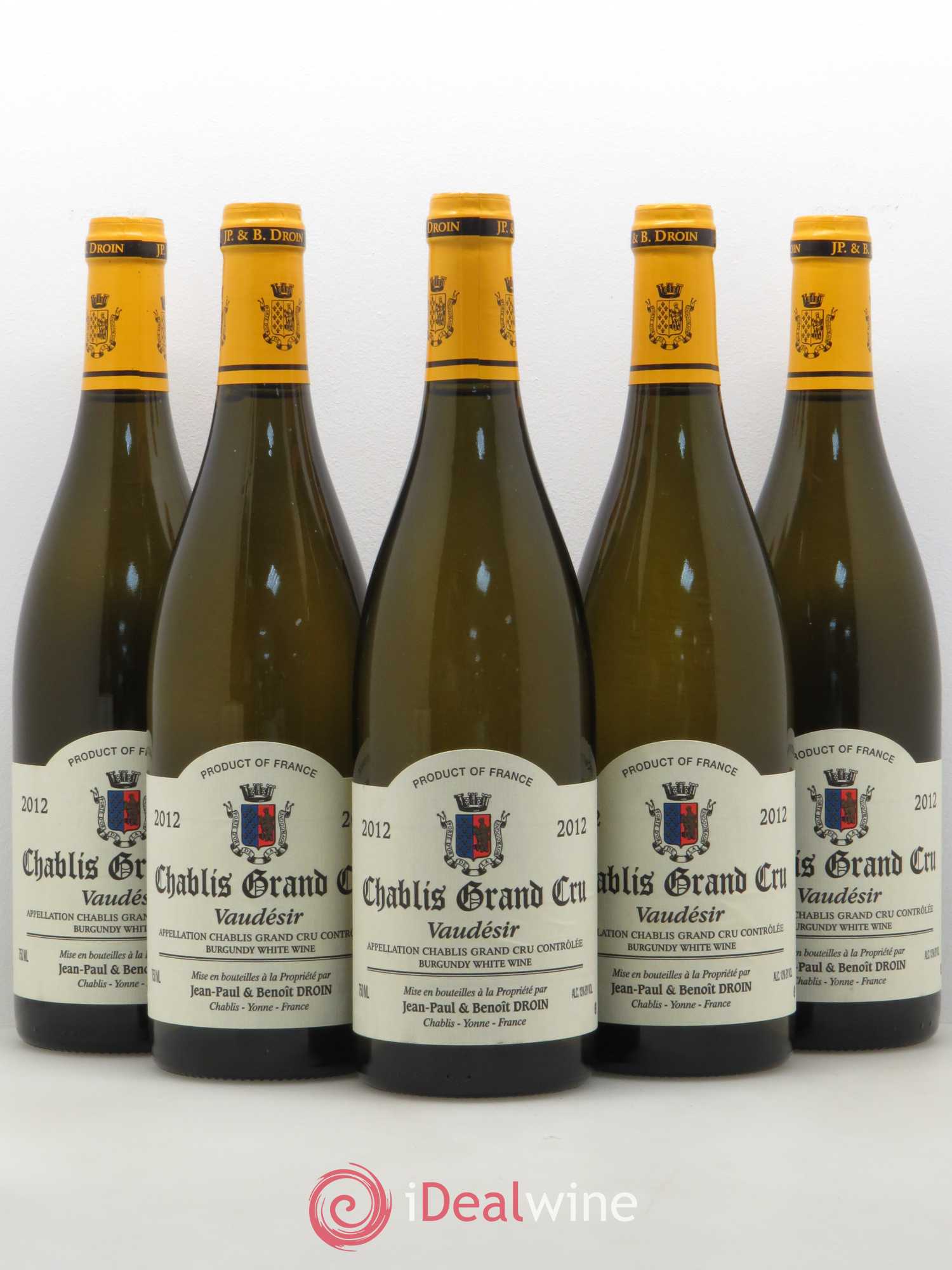 Chablis Grand Cru Vaudésir Jean-Paul & Benoît Droin (Domaine) 2012 - Lot de 5 bouteilles - 0