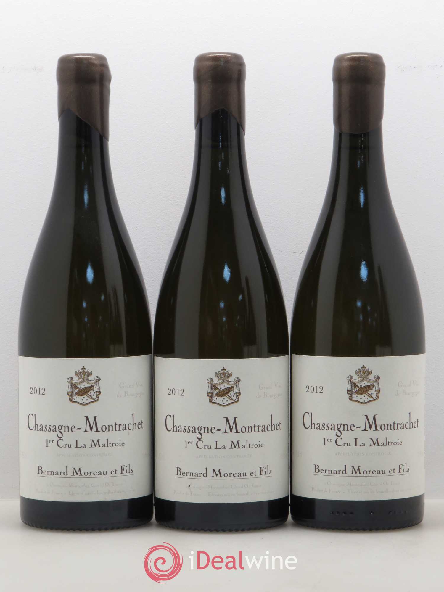 Chassagne-Montrachet 1er Cru La Maltroie Bernard Moreau 2012 - Posten von 5 Flaschen - 1