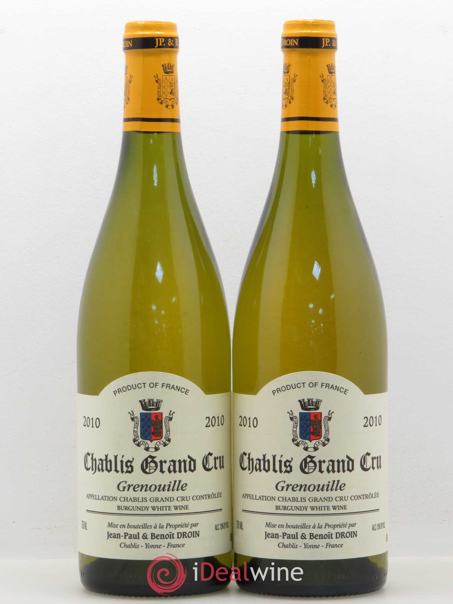 Chablis Grand Cru Grenouilles Jean-Paul & Benoît Droin (Domaine) 2010 - Lot de 2 bouteilles - 0