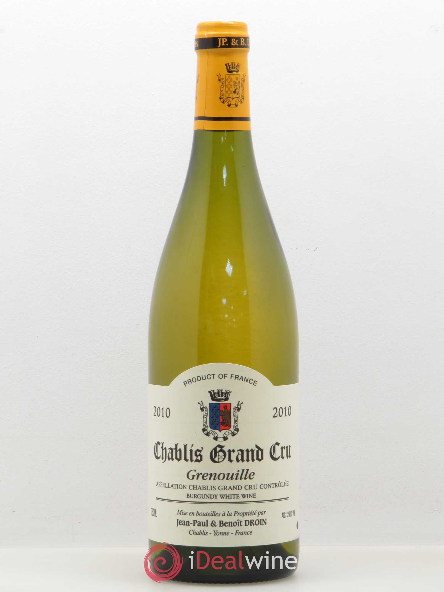 Chablis Grand Cru Grenouilles Jean-Paul & Benoît Droin (Domaine) 2010 - Lot de 1 bouteille - 0