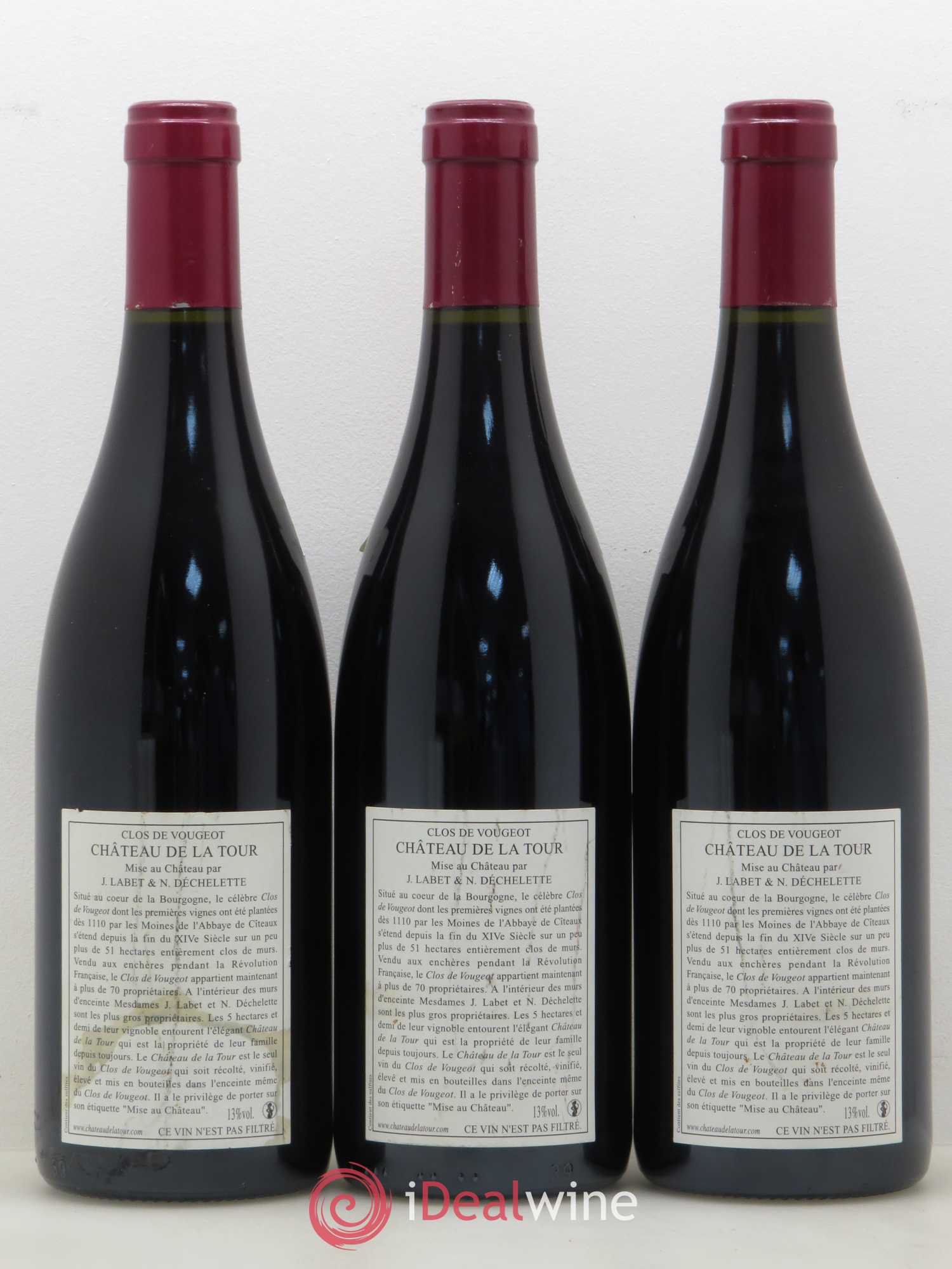Clos de Vougeot Grand Cru Vieilles Vignes Château de La Tour 2006 - Lot de 3 bouteilles - 1