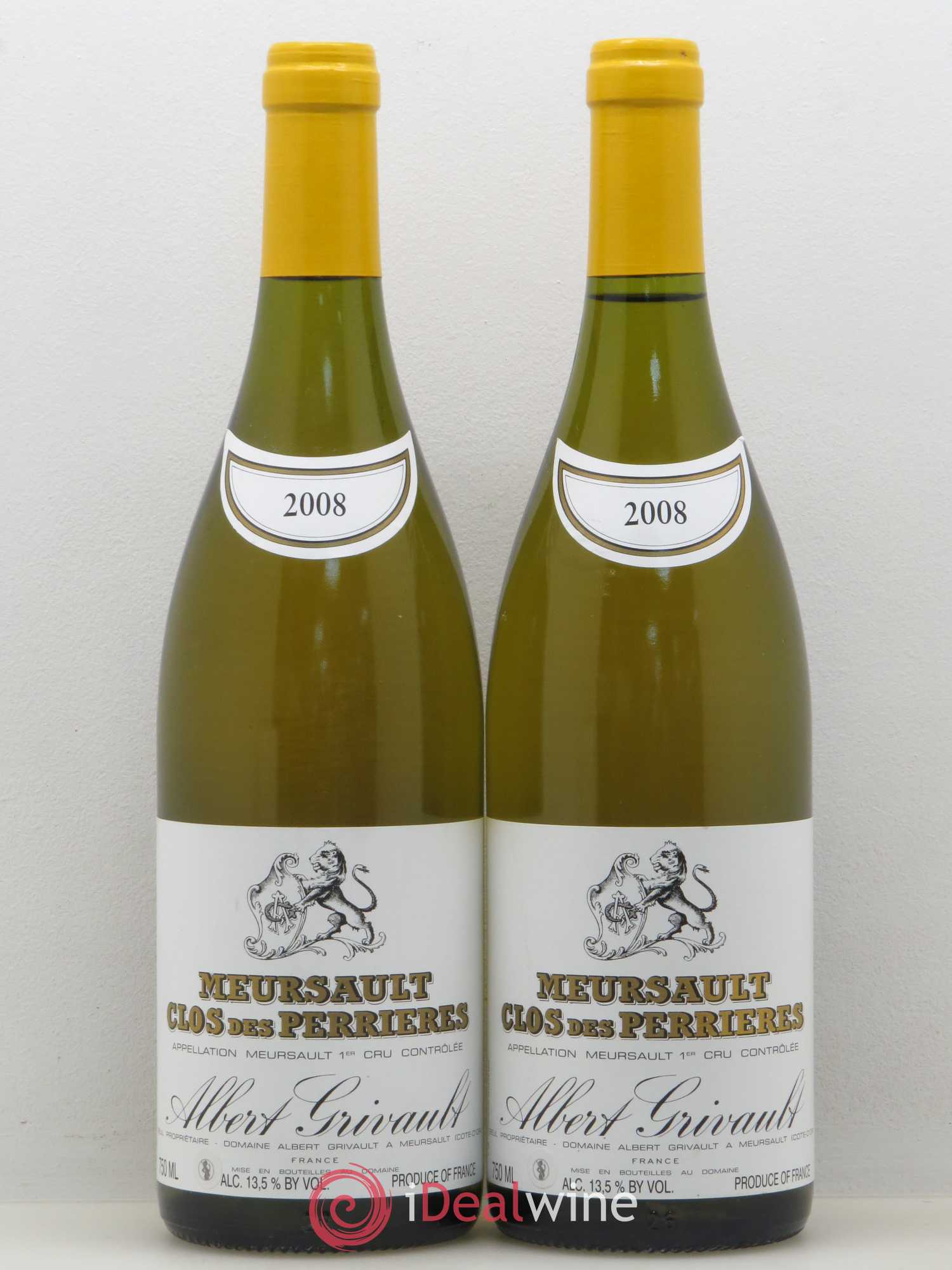Meursault 1er Cru Clos des Perrières Monopole Albert Grivault 2008 - Lot de 2 bouteilles - 0