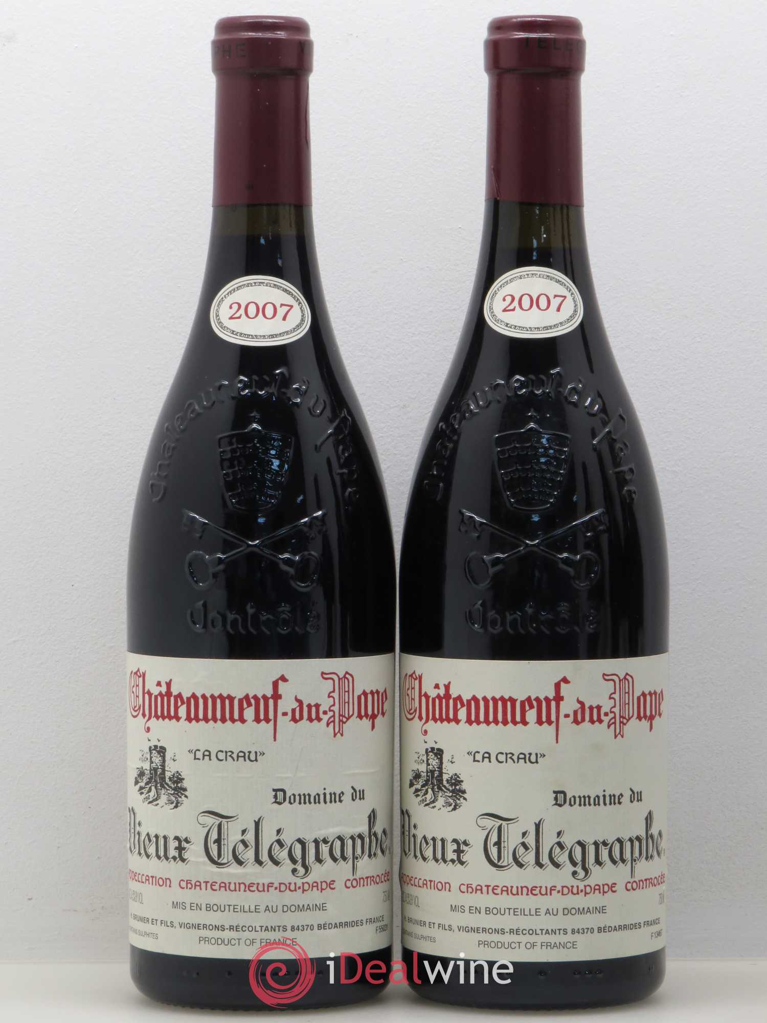 Châteauneuf-du-Pape Vieux Télégraphe (Domaine du) Vignobles Brunier 2007 - Lot de 5 bouteilles - 2