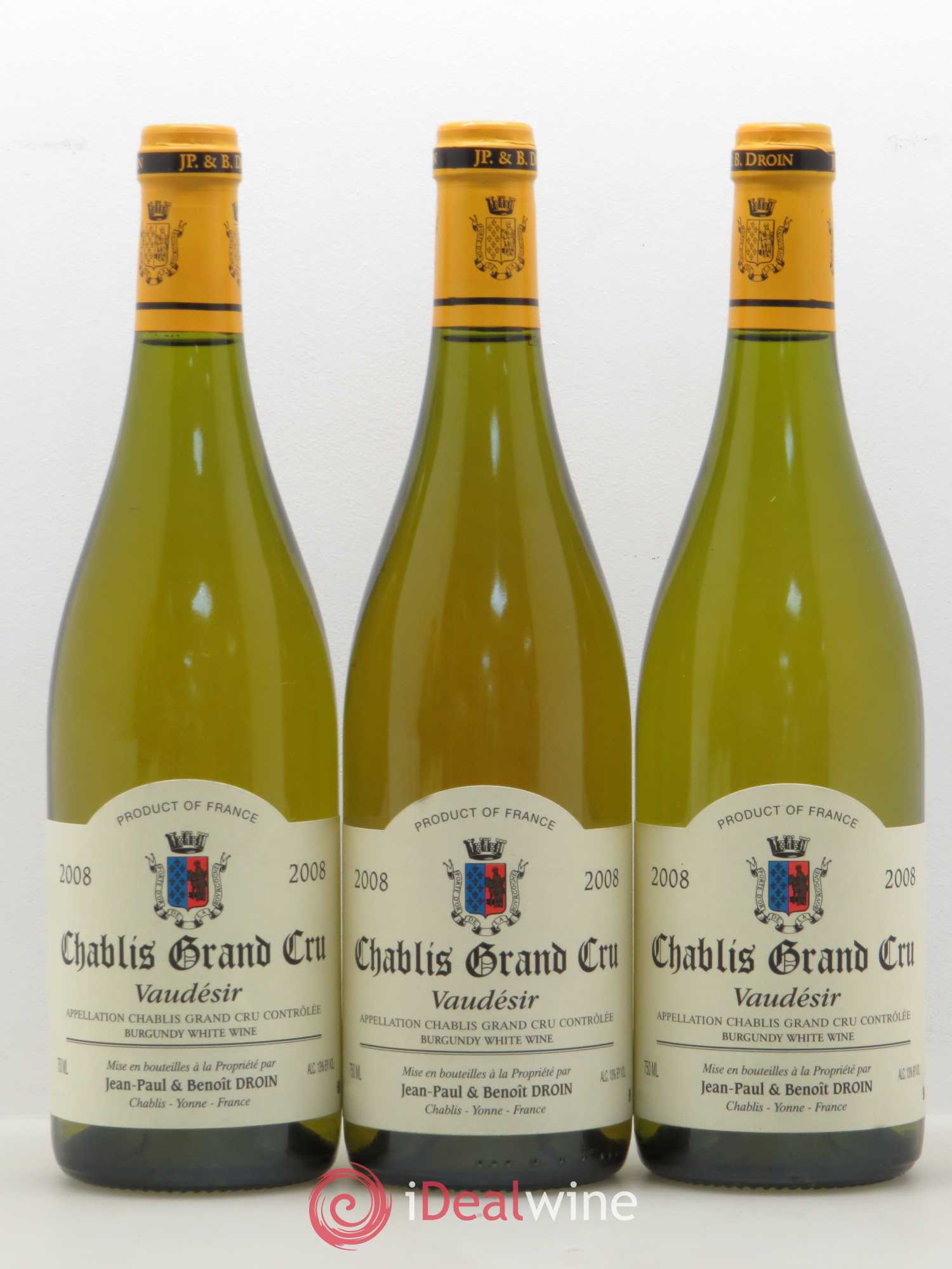 Chablis Grand Cru Vaudésir Jean-Paul & Benoît Droin (Domaine) 2008 - Lot de 5 bouteilles - 1
