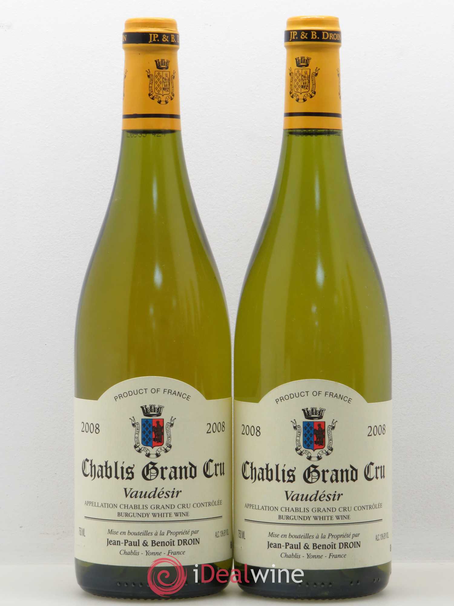 Chablis Grand Cru Vaudésir Jean-Paul & Benoît Droin (Domaine) 2008 - Lot de 5 bouteilles - 2