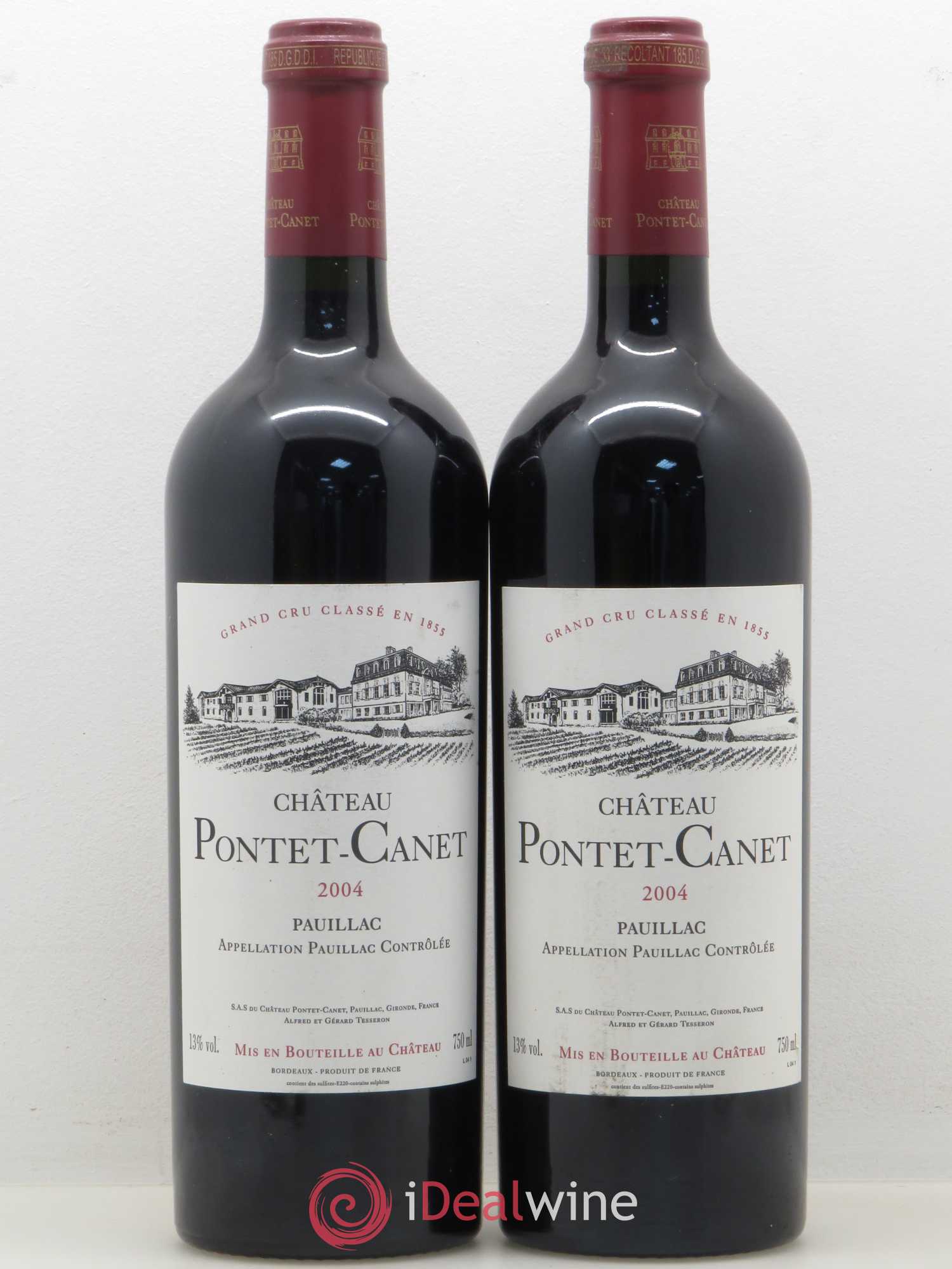 Château Pontet Canet 5ème Grand Cru Classé 2004 - Lot de 2 bouteilles - 0