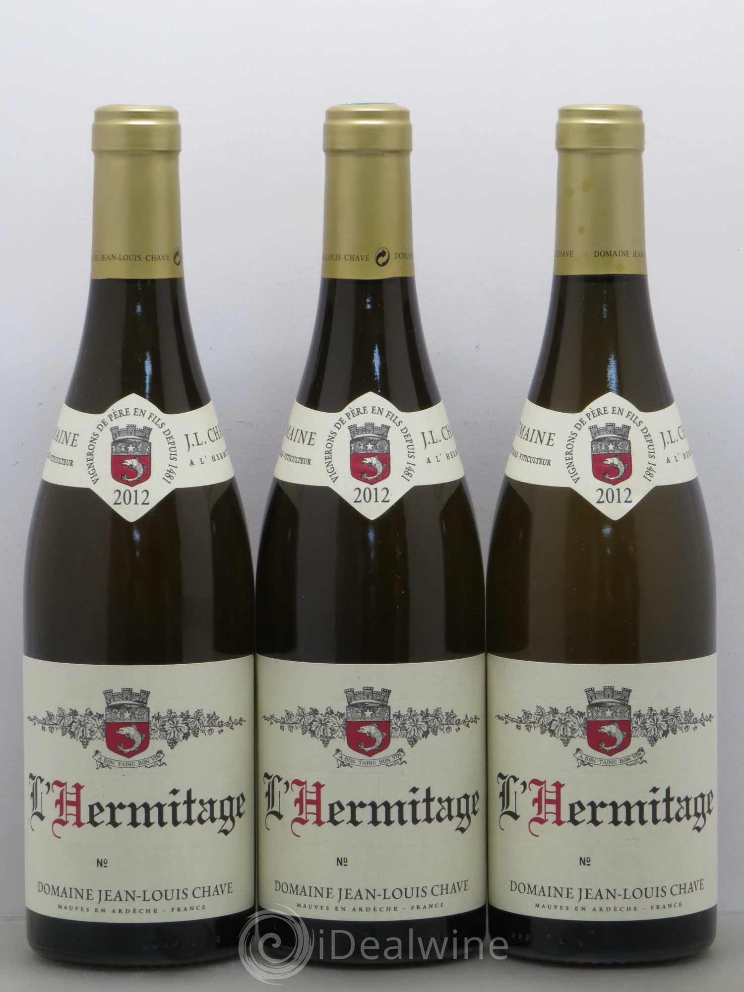 Hermitage Jean-Louis Chave 2012 - Lot de 3 bouteilles - 0