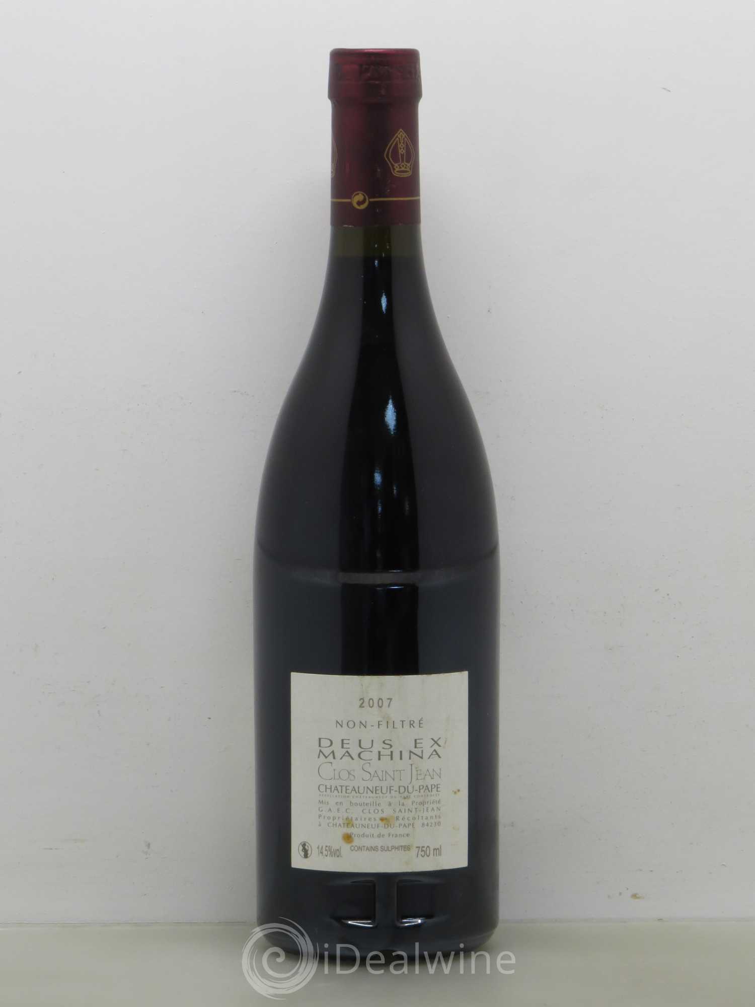 Châteauneuf-du-Pape Clos Saint-Jean Deus Ex Machina Pascal et Vincent Maurel 2007 - Lot de 1 bouteille - 1