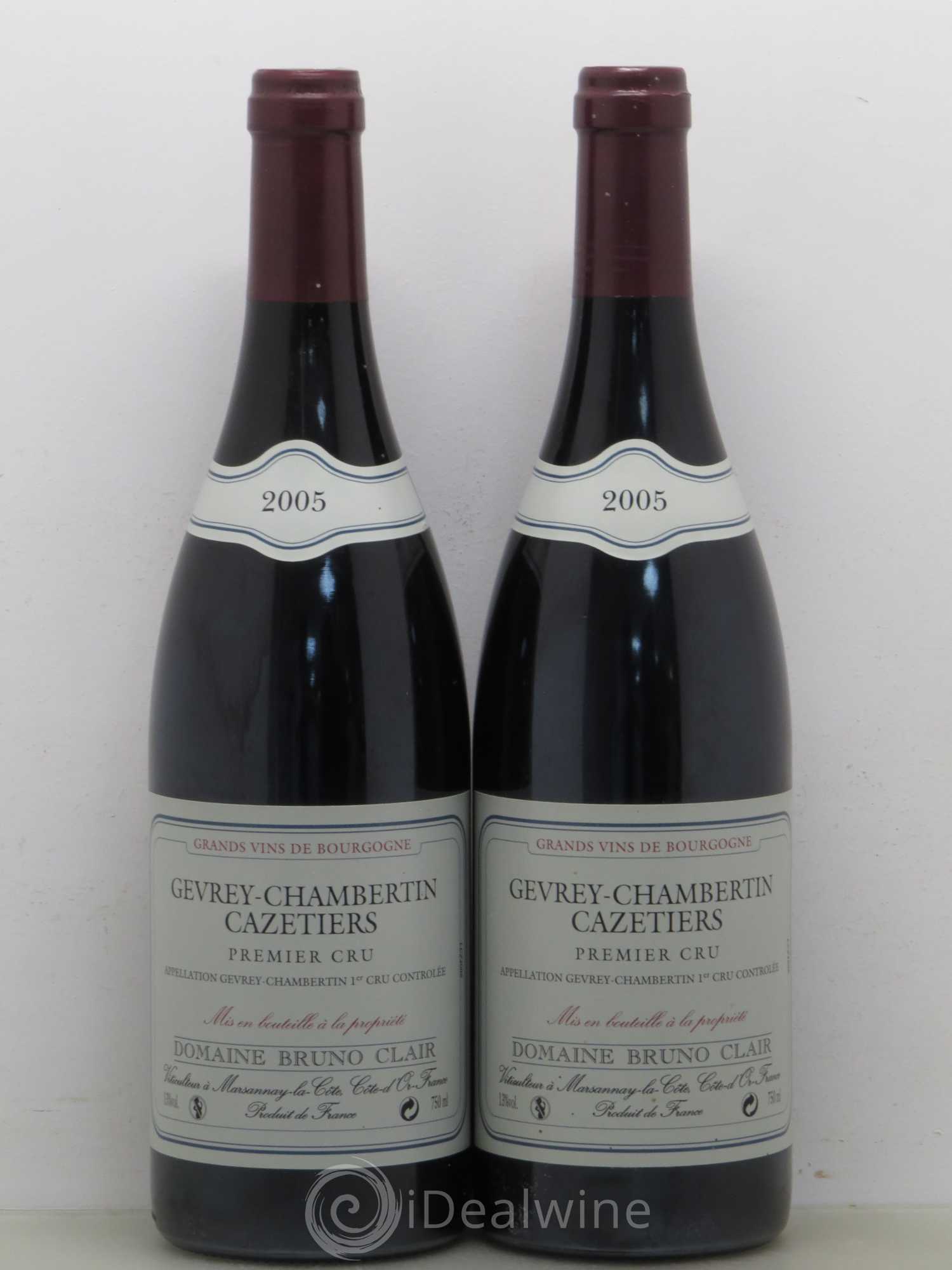 Gevrey-Chambertin 1er Cru Les Cazetiers Bruno Clair (Domaine) 2005 - Lot de 2 bouteilles - 0