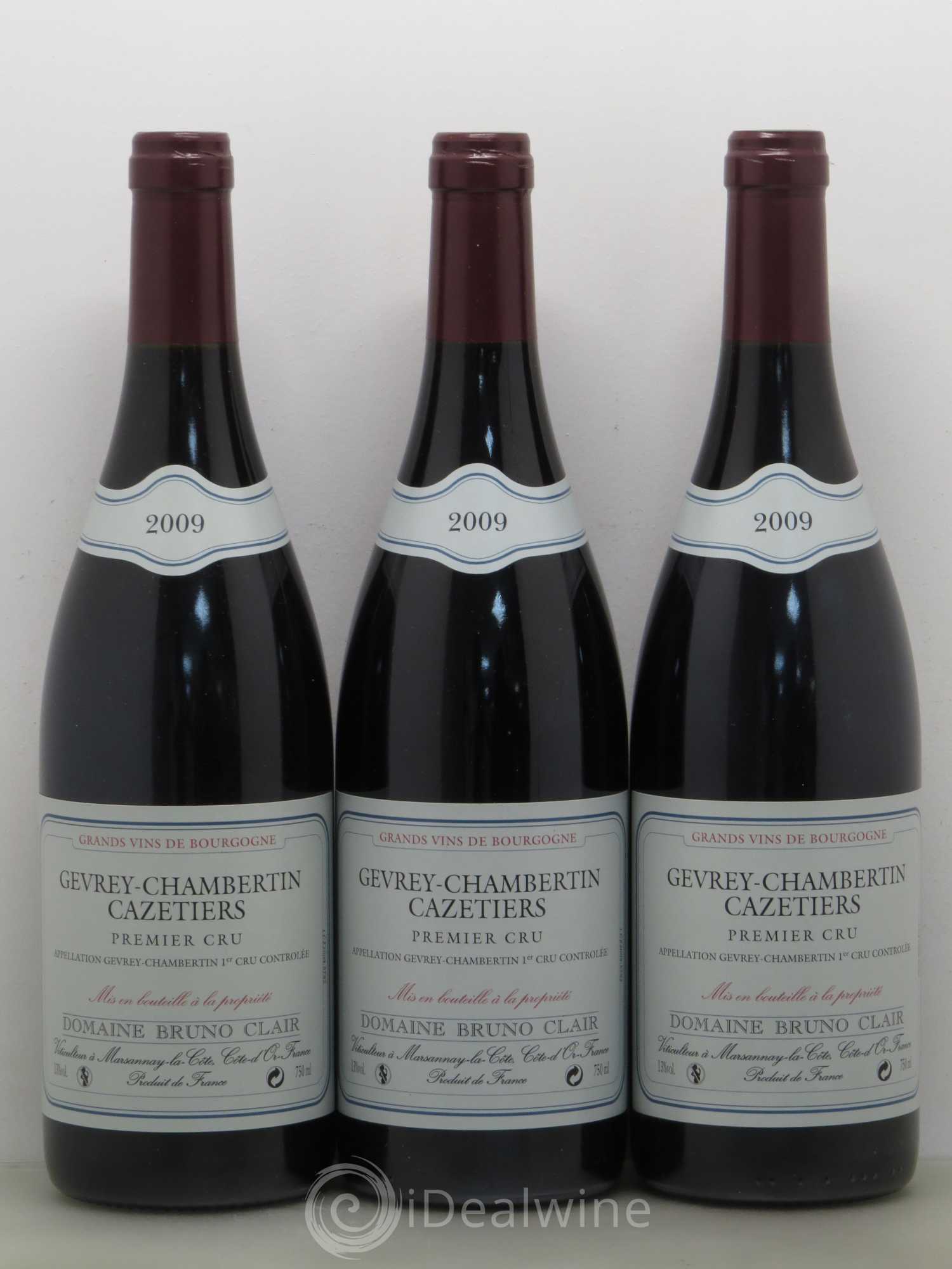 Gevrey-Chambertin 1er Cru Les Cazetiers Bruno Clair (Domaine) 2009 - Lot de 3 bouteilles - 0