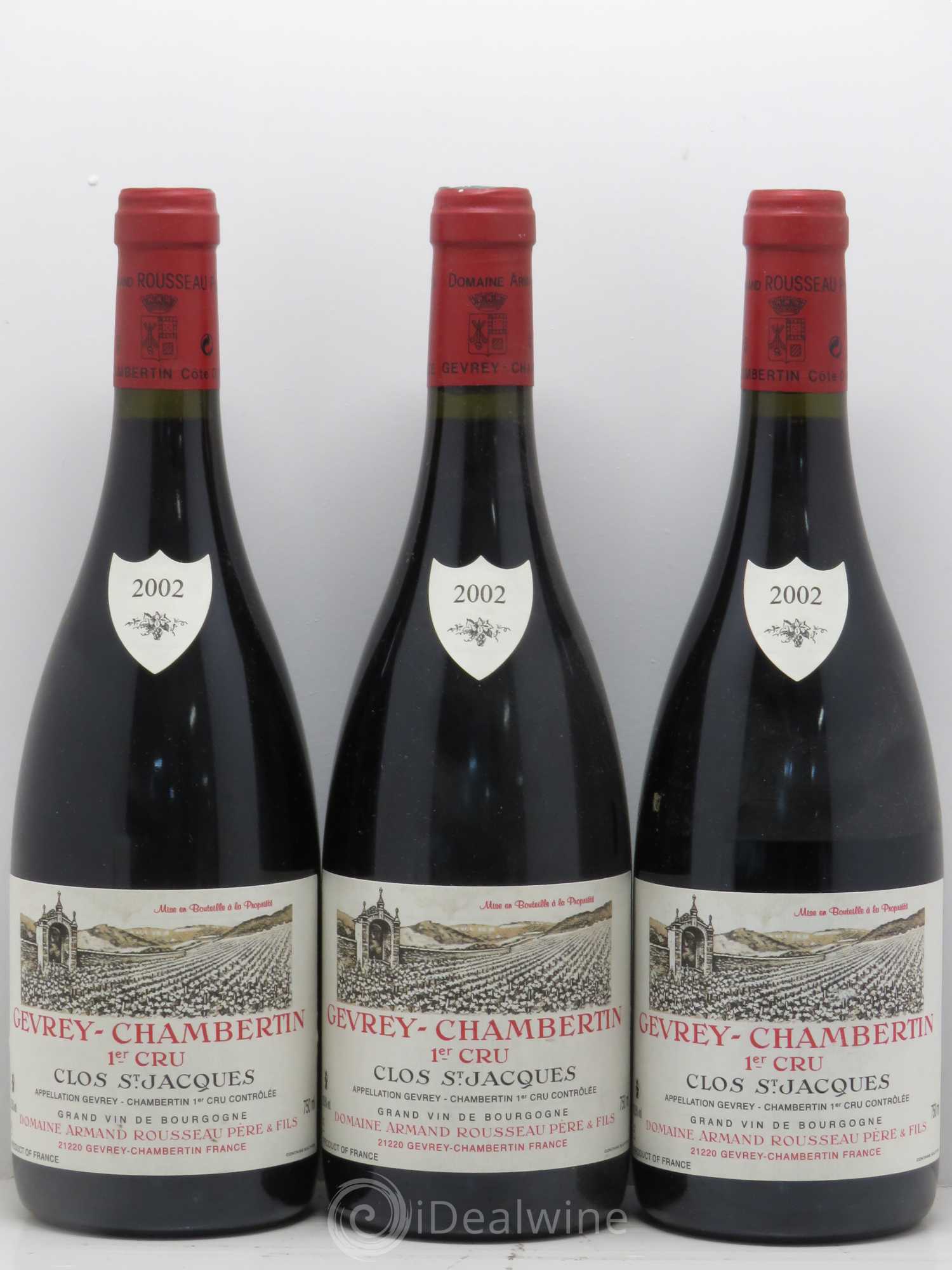 Gevrey-Chambertin 1er Cru Clos Saint-Jacques Armand Rousseau (Domaine) 2002 - Lot de 3 bouteilles - 0