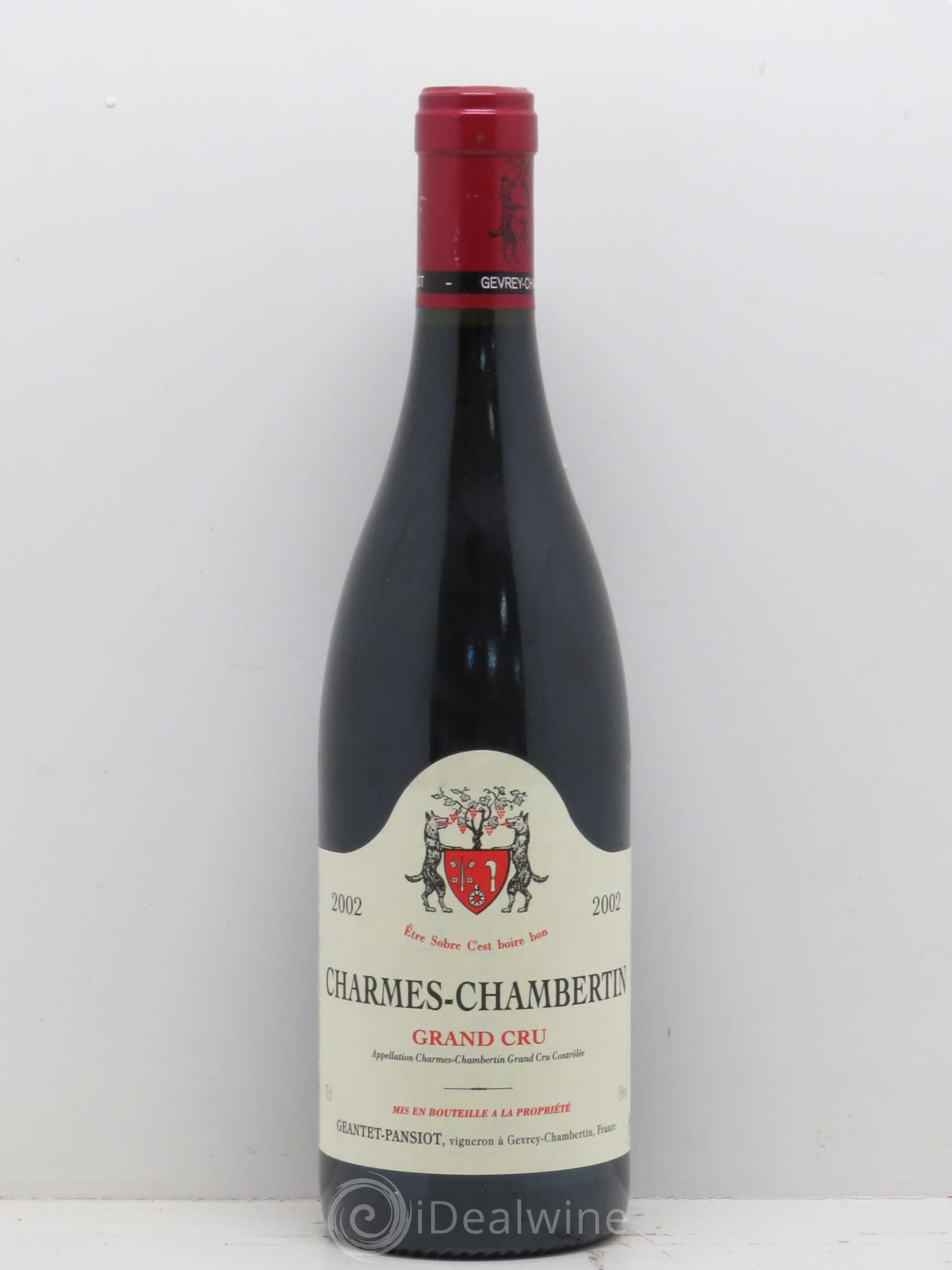 Charmes-Chambertin Grand Cru Geantet-Pansiot 2002 - Lot de 1 bouteille - 0