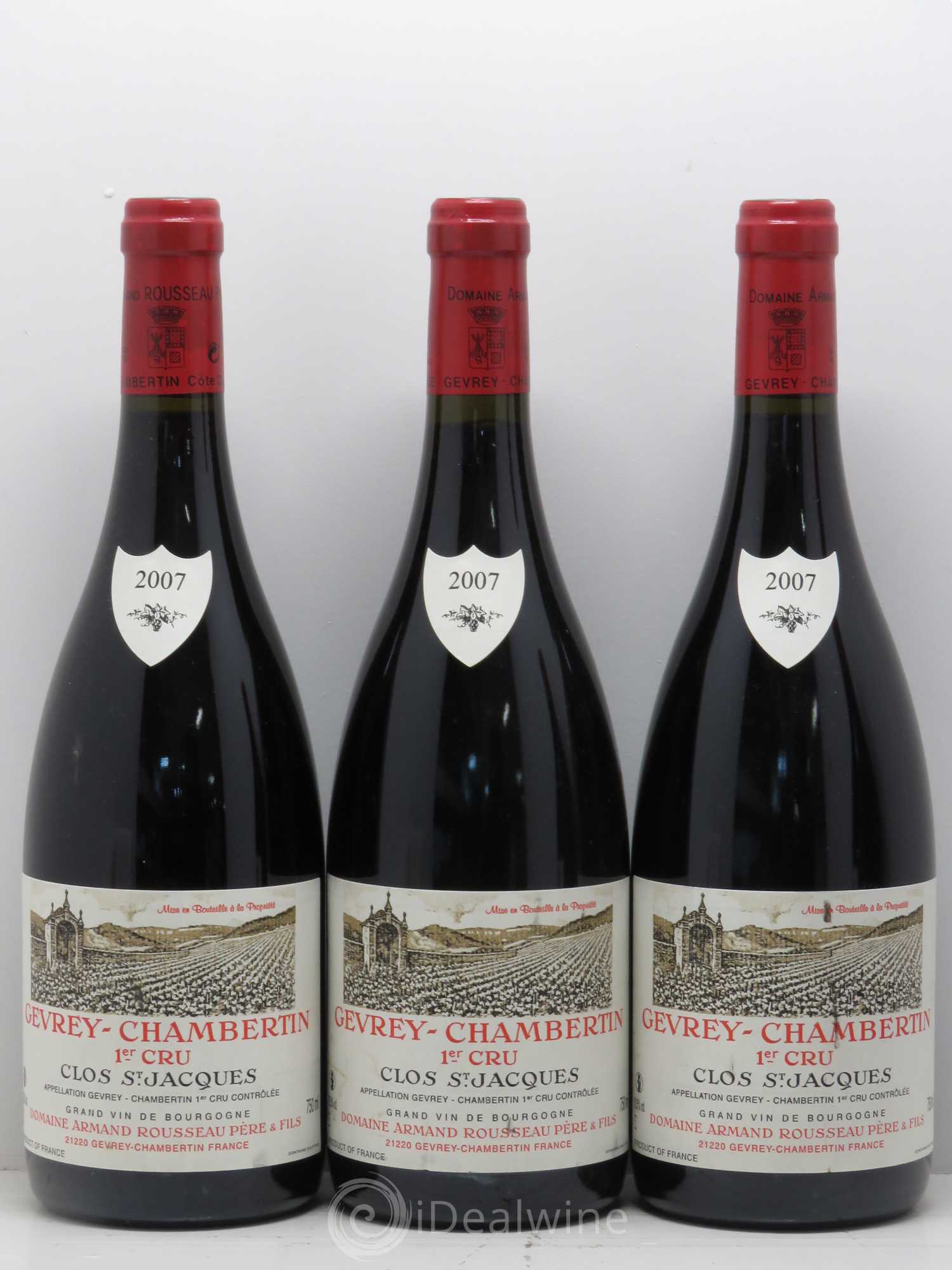 Gevrey-Chambertin 1er Cru Clos Saint-Jacques Armand Rousseau (Domaine) 2007 - Lot de 3 bouteilles - 0