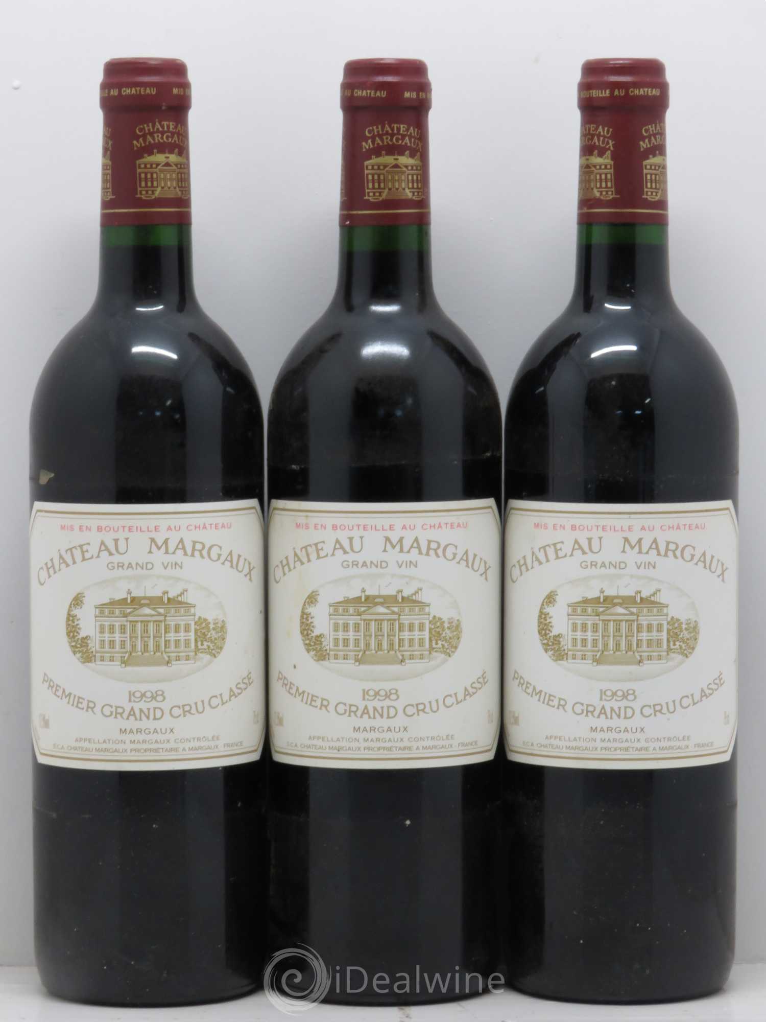 Château Margaux 1er Grand Cru Classé 1998 - Lot de 3 bouteilles - 0