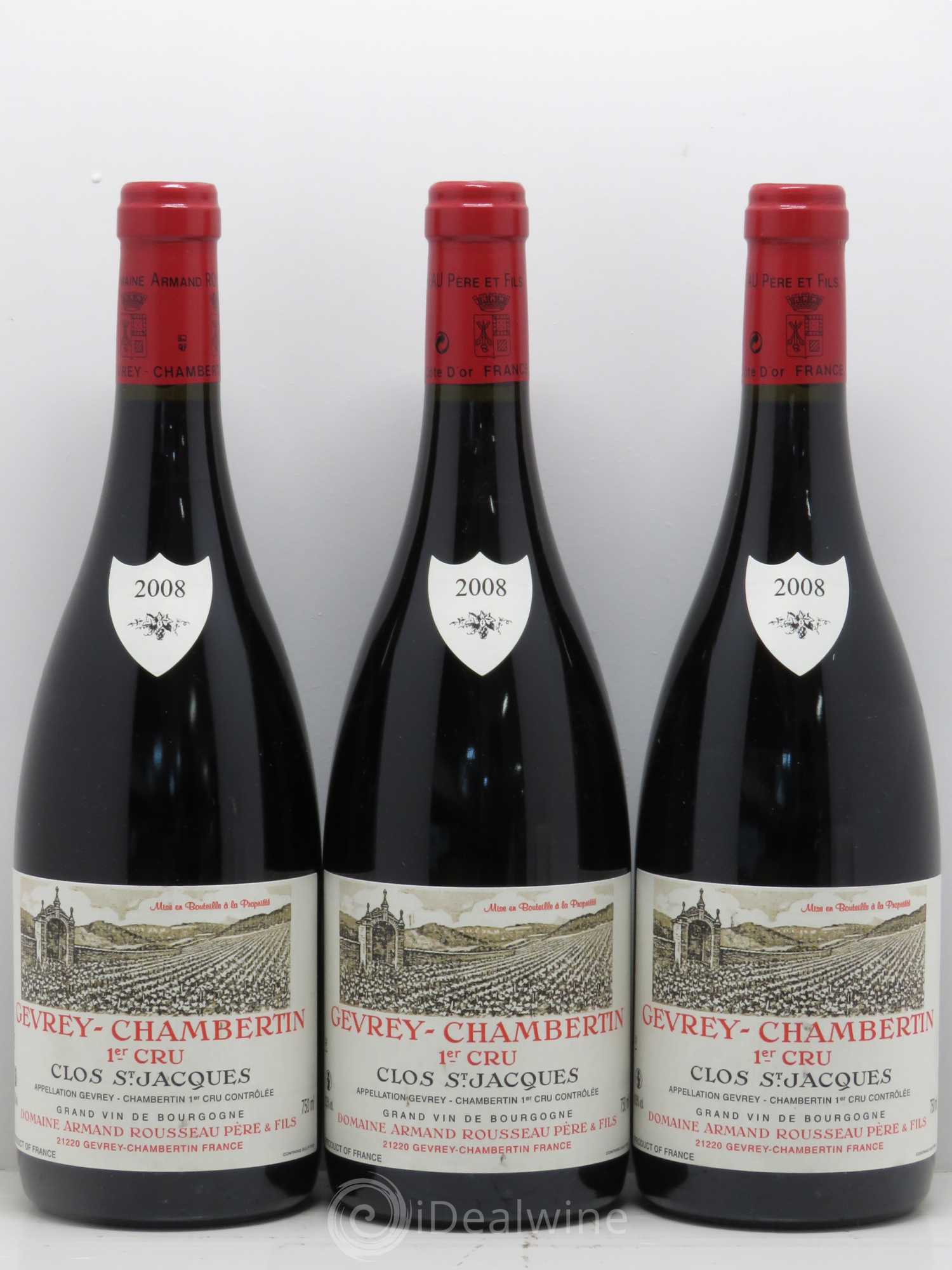 Gevrey-Chambertin 1er Cru Clos Saint-Jacques Armand Rousseau (Domaine) 2008 - Lot de 3 bouteilles - 0