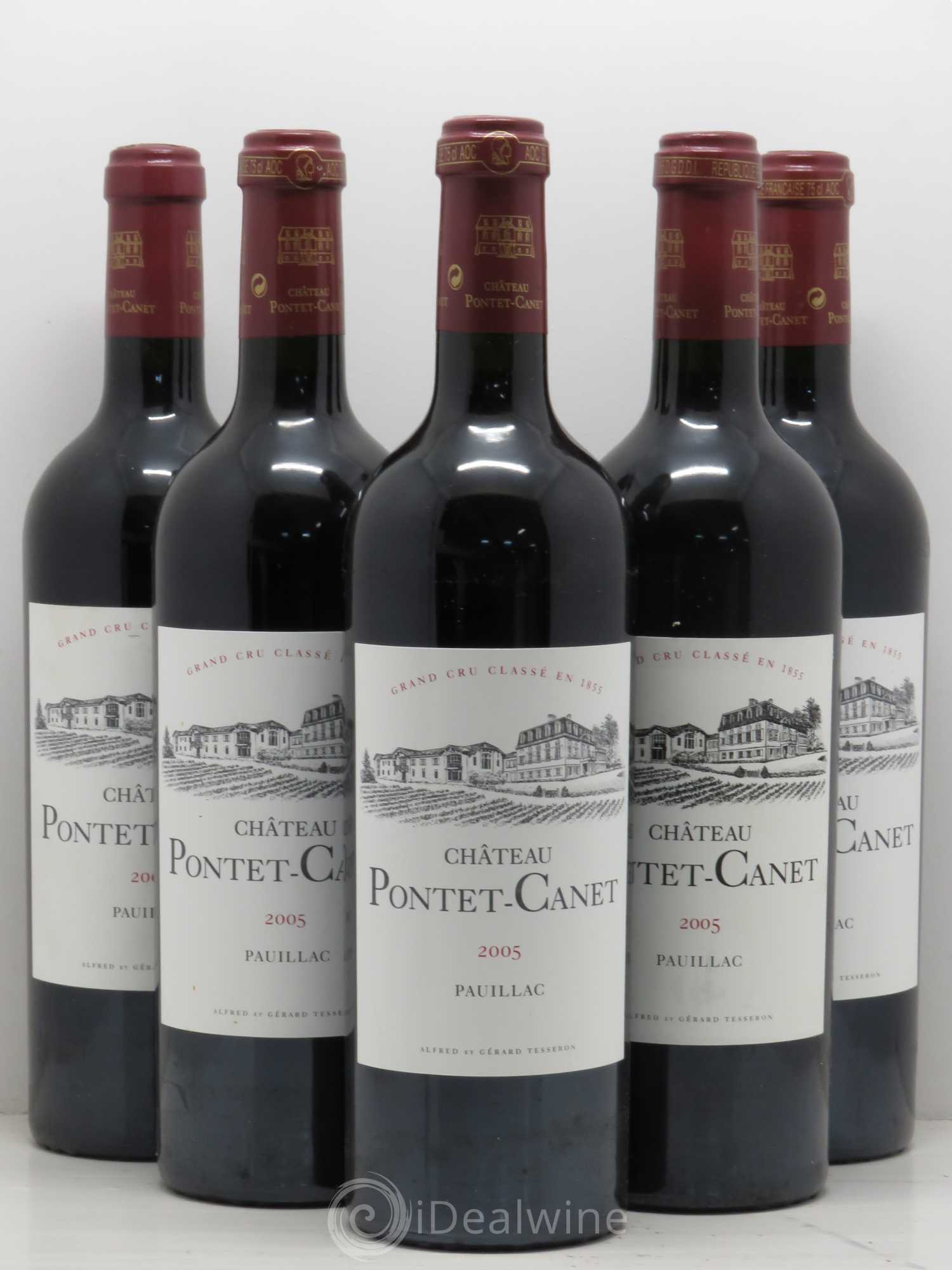 Château Pontet Canet 5ème Grand Cru Classé 2005 - Lot de 5 bouteilles - 0