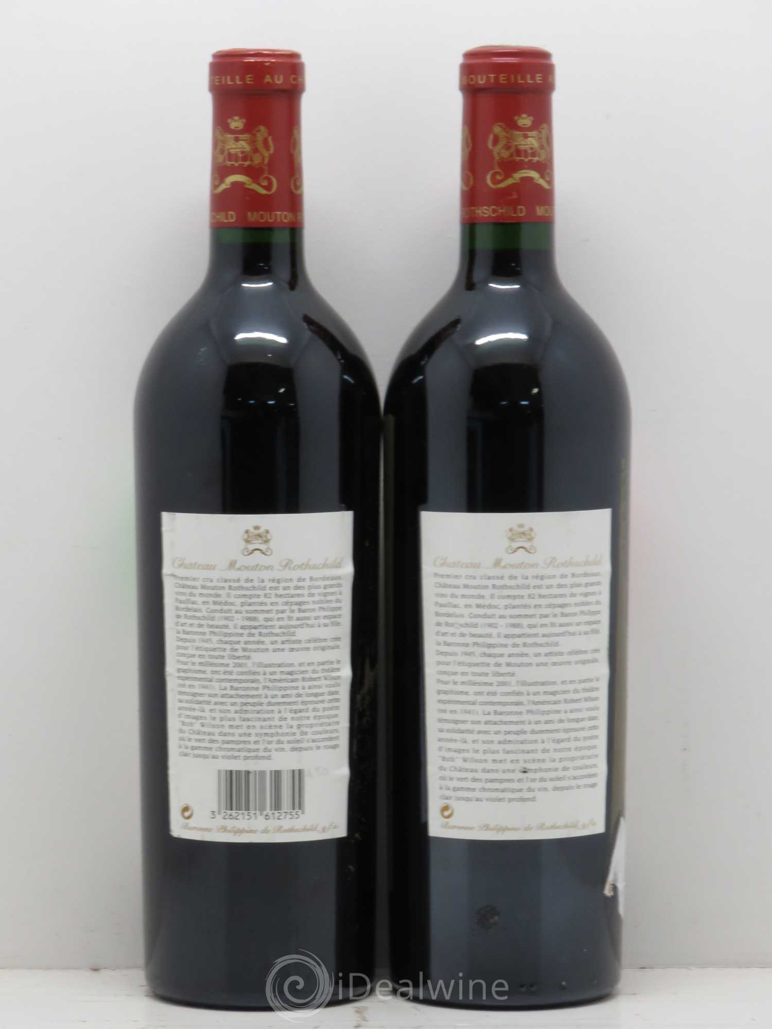 Château Mouton Rothschild 1er Grand Cru Classé 2001 - Lot de 2 bouteilles - 1