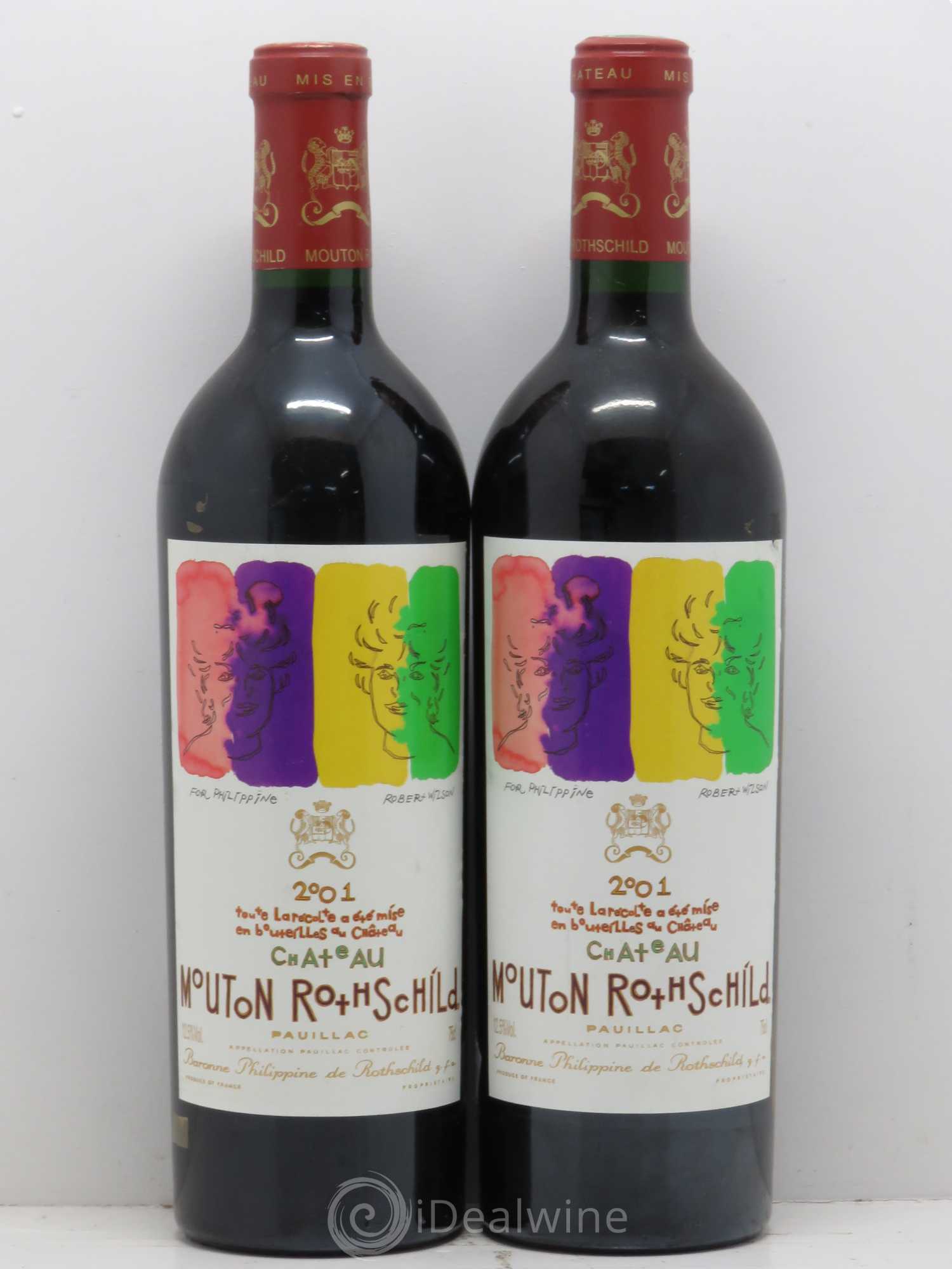 Château Mouton Rothschild 1er Grand Cru Classé 2001 - Lot de 2 bouteilles - 0