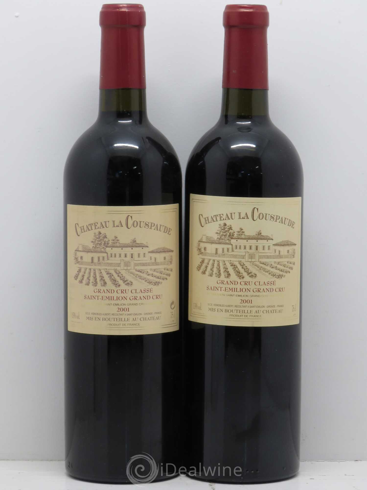 Château la Couspaude Grand Cru Classé 2001 - Lot de 2 bouteilles - 0