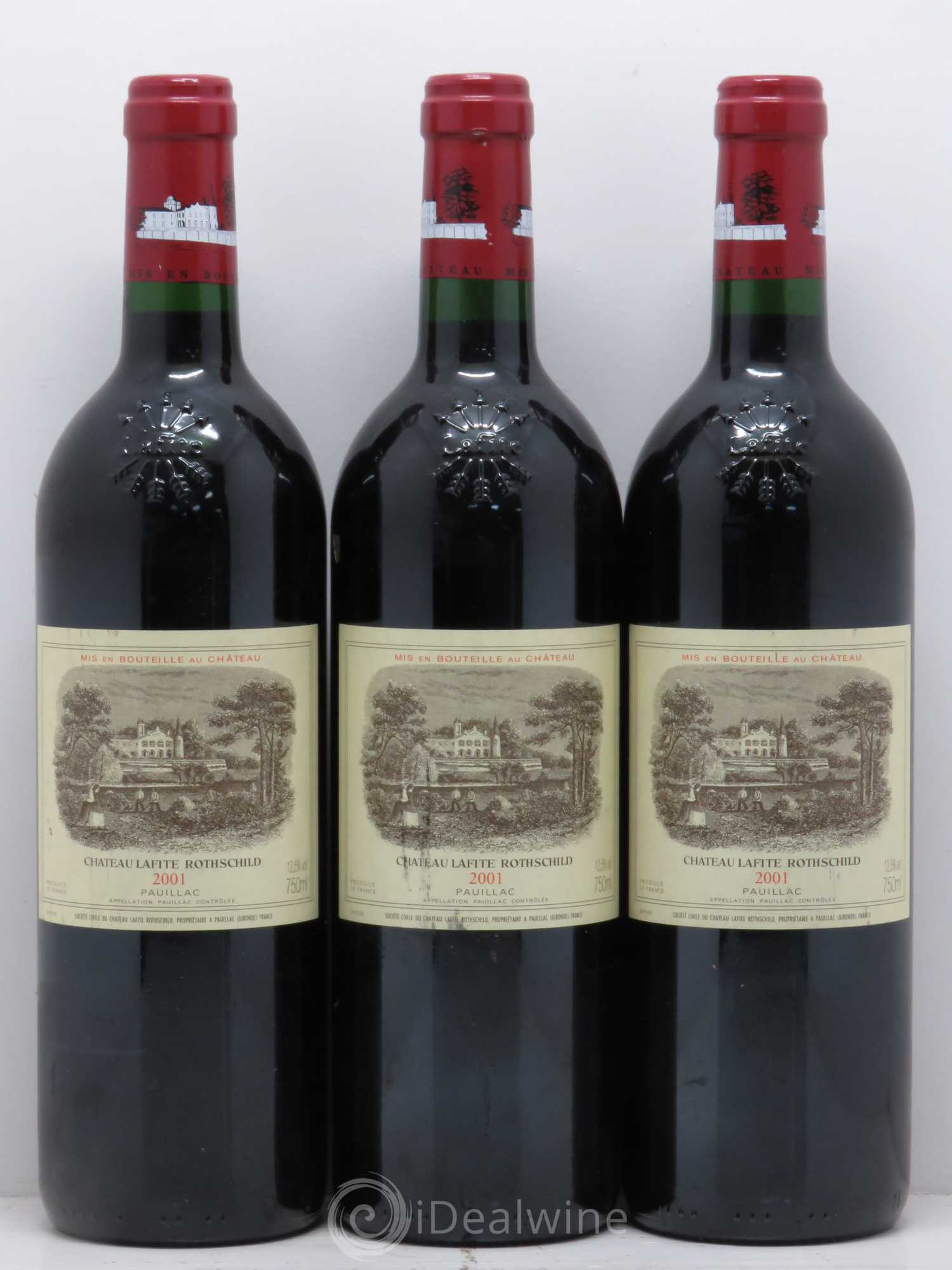 Château Lafite Rothschild 1er Grand Cru Classé 2001 - Lot de 3 bouteilles - 0